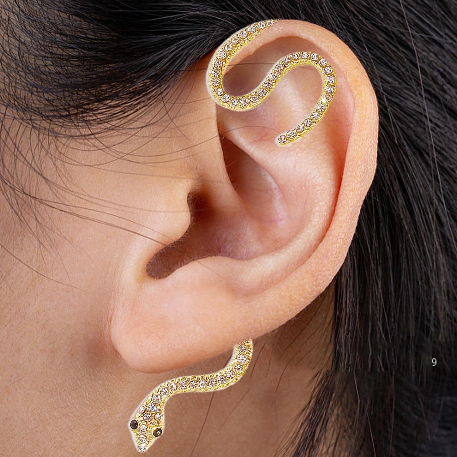 Boucles D'oreilles à Tige - Motifs Chauve-souris, Fantôme, Serpent - Piercing Oreille, Bijoux Fantaisie Or - Cadeau Noël