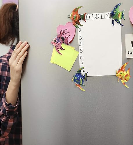 Miniatura 6 de CoTa Global Angelfish - Juego de 6 imanes para refrigerador, varios colores, divertidos y lindos imanes de cabeza de animales para nevera de cocina,