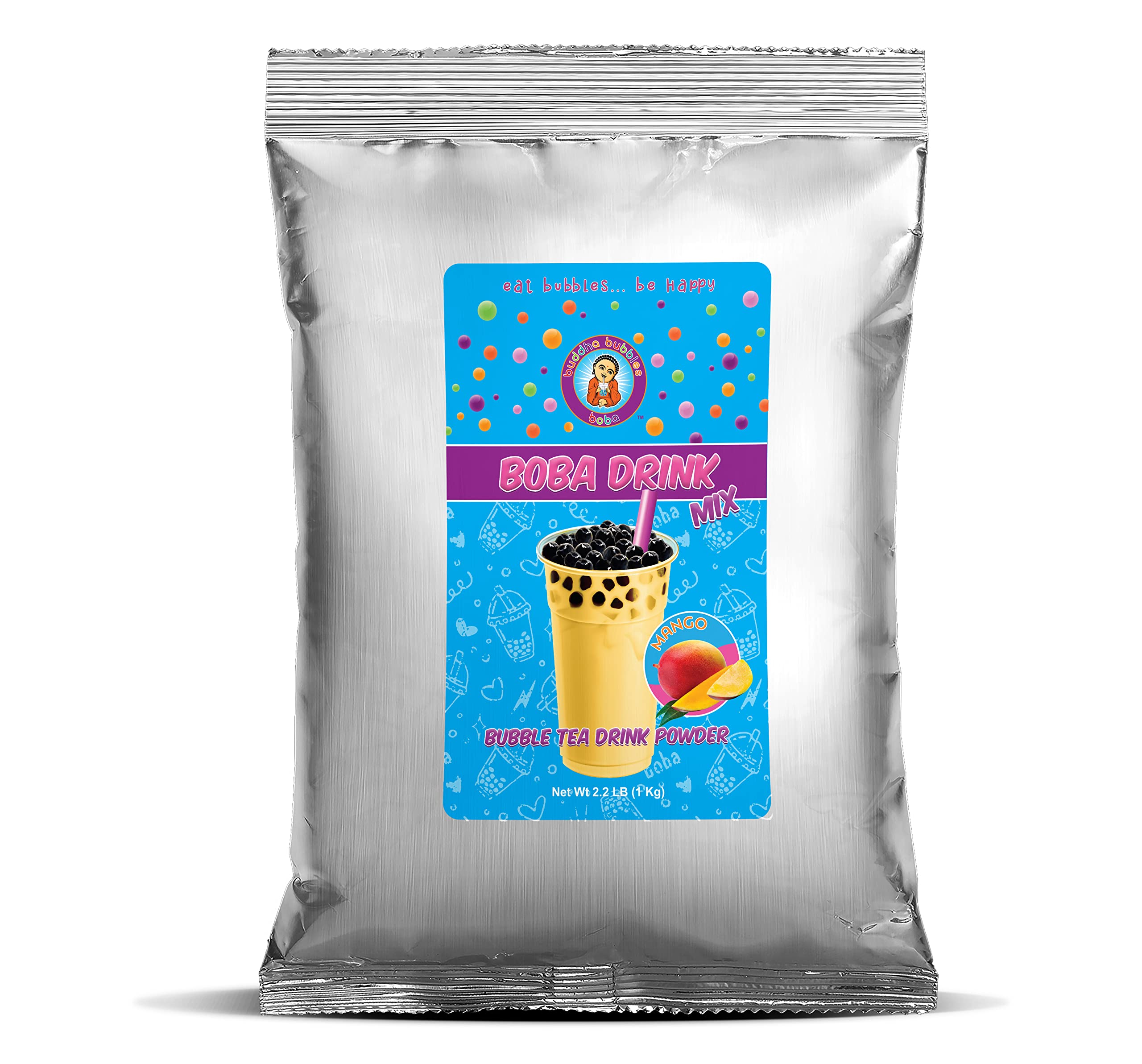 Premium MANGO Boba/Bubble Tea Drink Mix Powder By Buddha Bubbles Boba (2.2 Pounds / 1 Kg)