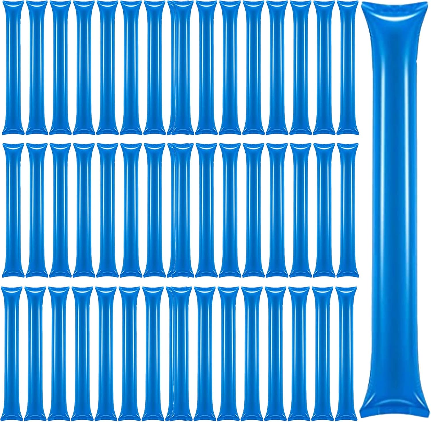 Civaner 48 Pcs Halloween Thunder Sticks Team Spirit Boom Sticks Cheering Sticks Plastic Cheerleading Spirit Stick Clapper Inflatable Noise Makers for Sporting Events Dance(Blue)