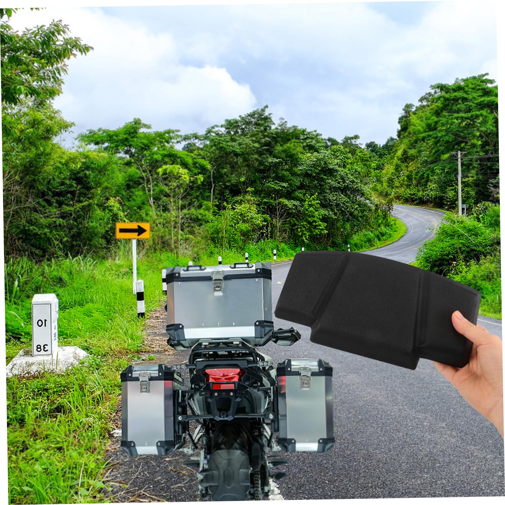 GLEAVI Cuscino per Schienale Bauletto Moto Cuscini per Schienale Posteriore Cuscini Staccabili per Motocicletta Smorzamento Vibrazioni Supporto Schiena