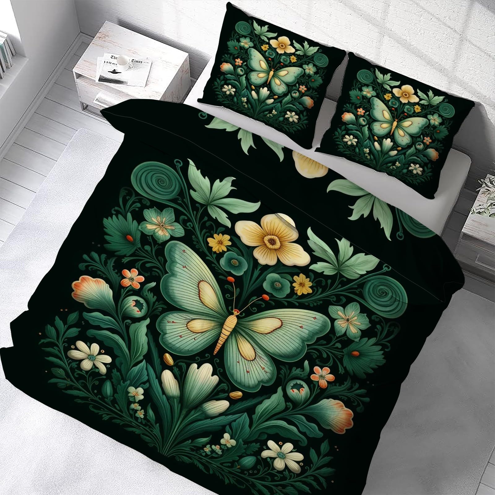 Housse de couette 220x240 en microfibre respirante pour un lit facile à faire