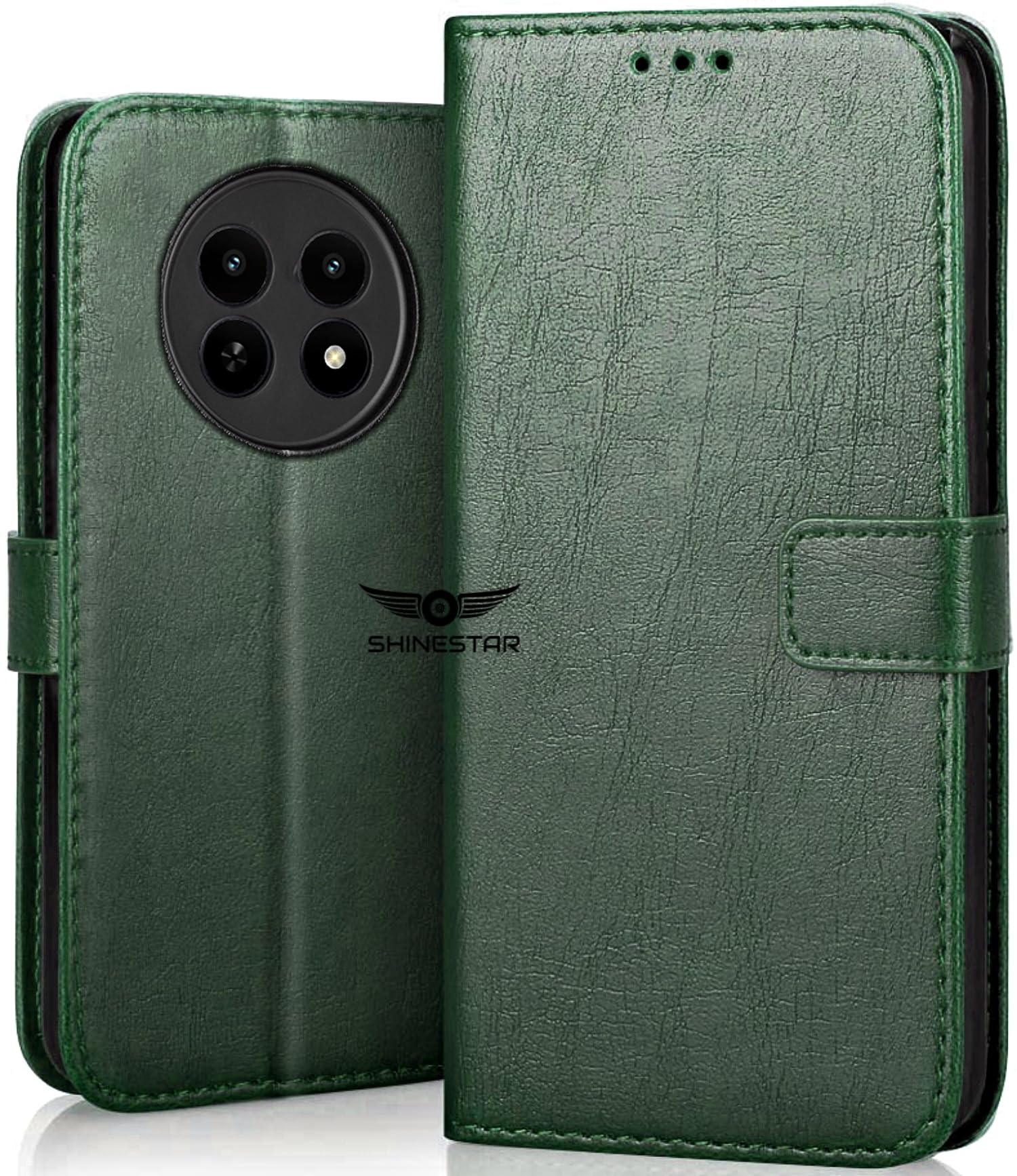SHINESTAR Realme Narzo 70X 5G | Realme 12 5G | Realme 12X 5G | C65 5G | N65 5G Flip Back Cover | PU Leather Flip Cover Wallet Case with TPU Silicone Case Back Cover (Unique Green) (B0CXKDQQ5T) Amazon Price History, Amazon Price Tracker