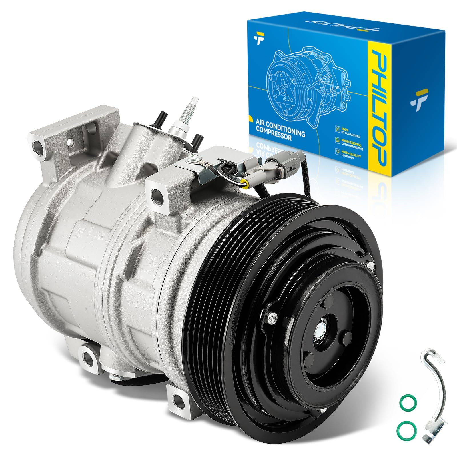 PHILTOP NEW AC Compressor for Solara 2002-2008 2.4L, Camry 2002-2006 2.4L