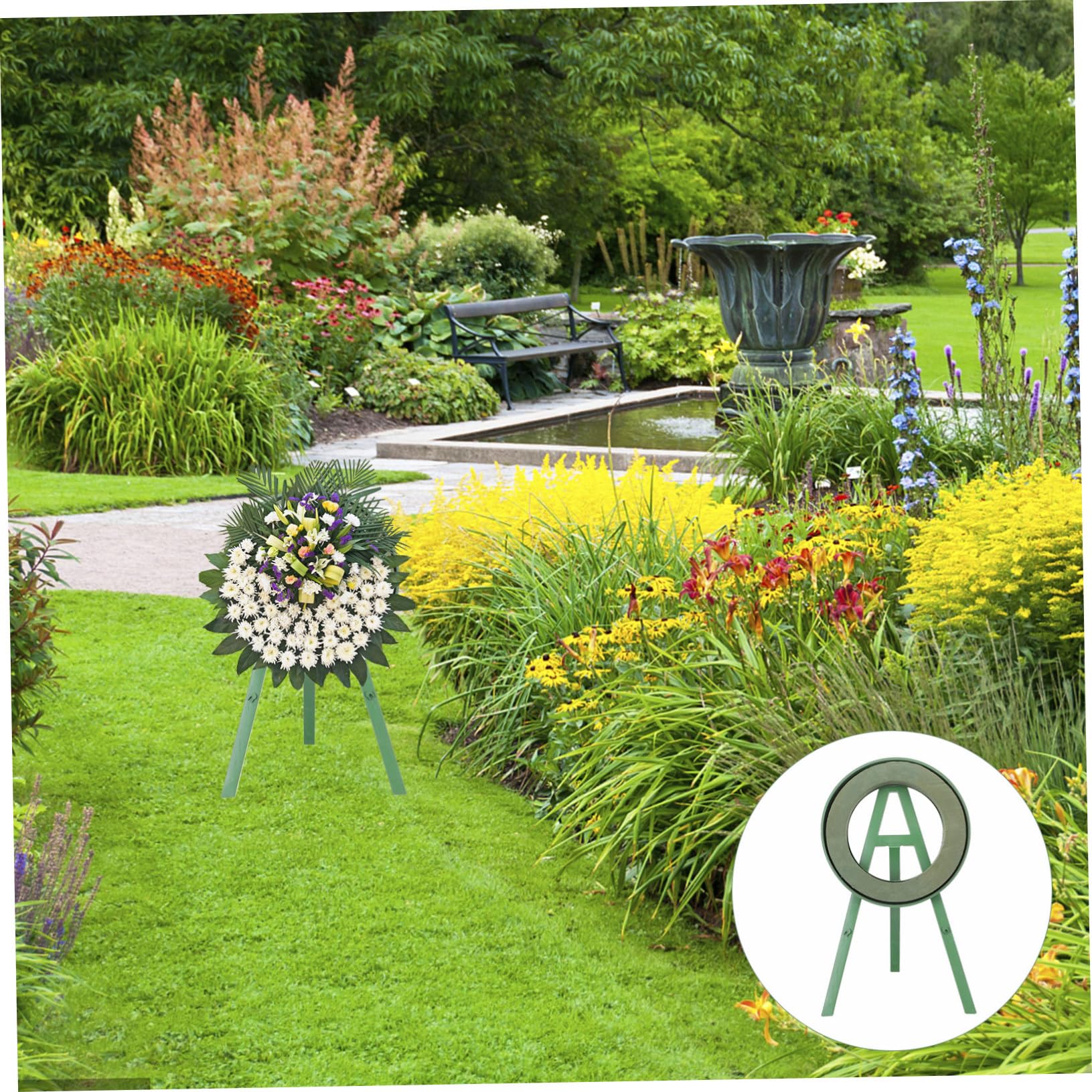 CIYODO 1Pc Tripod Wreath Stand Durable Plastic Flower Rack for Floral Arrangements for Home Office Flower Shop Display for Sacrificial Offerings and Bouquets