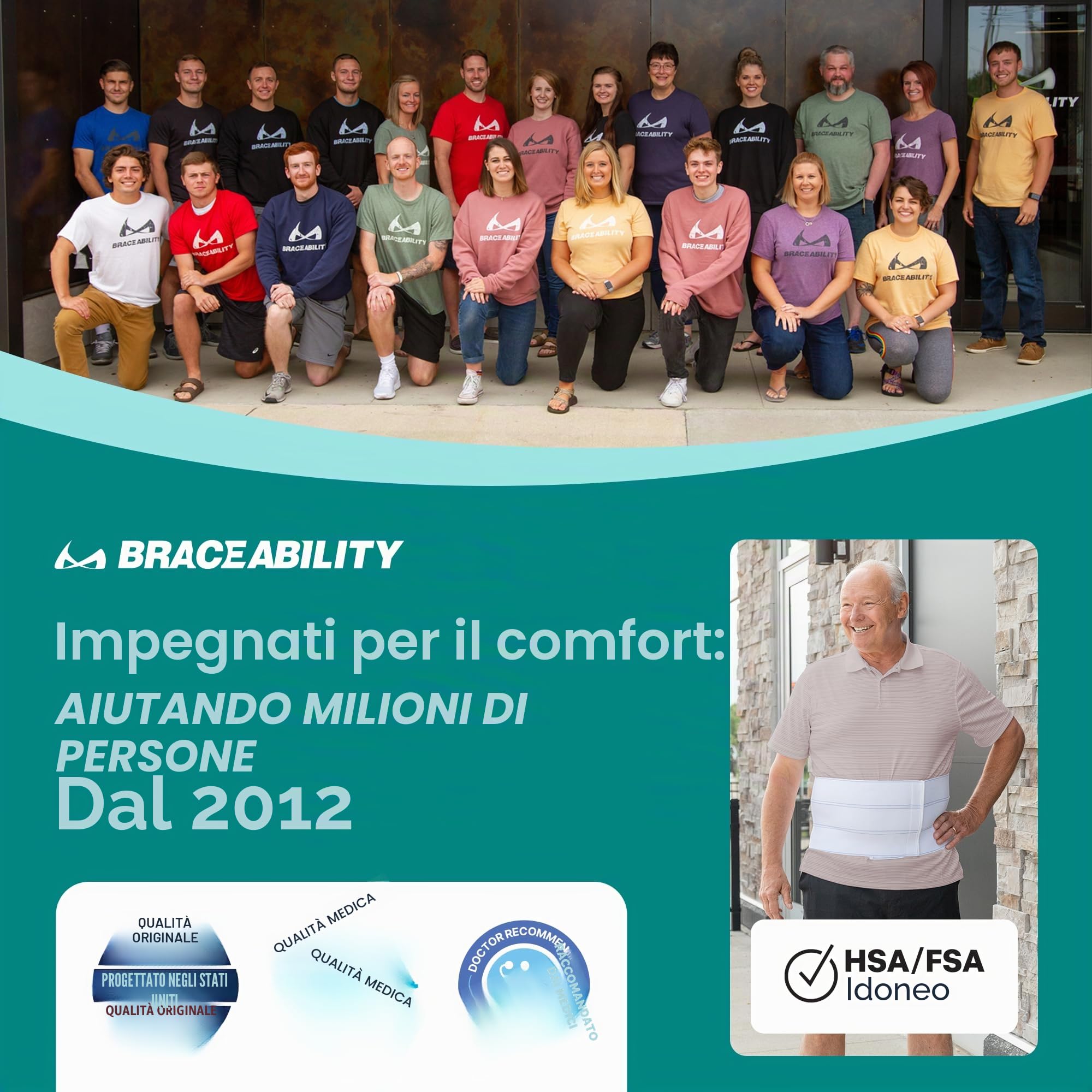 BraceAbility 4XL Plus Size Bariatric Addominale Binder, cintura obesità per uomini e donne grandi con una grande pancia, pancia post intervento chirurgico e fascia di compressione della vita