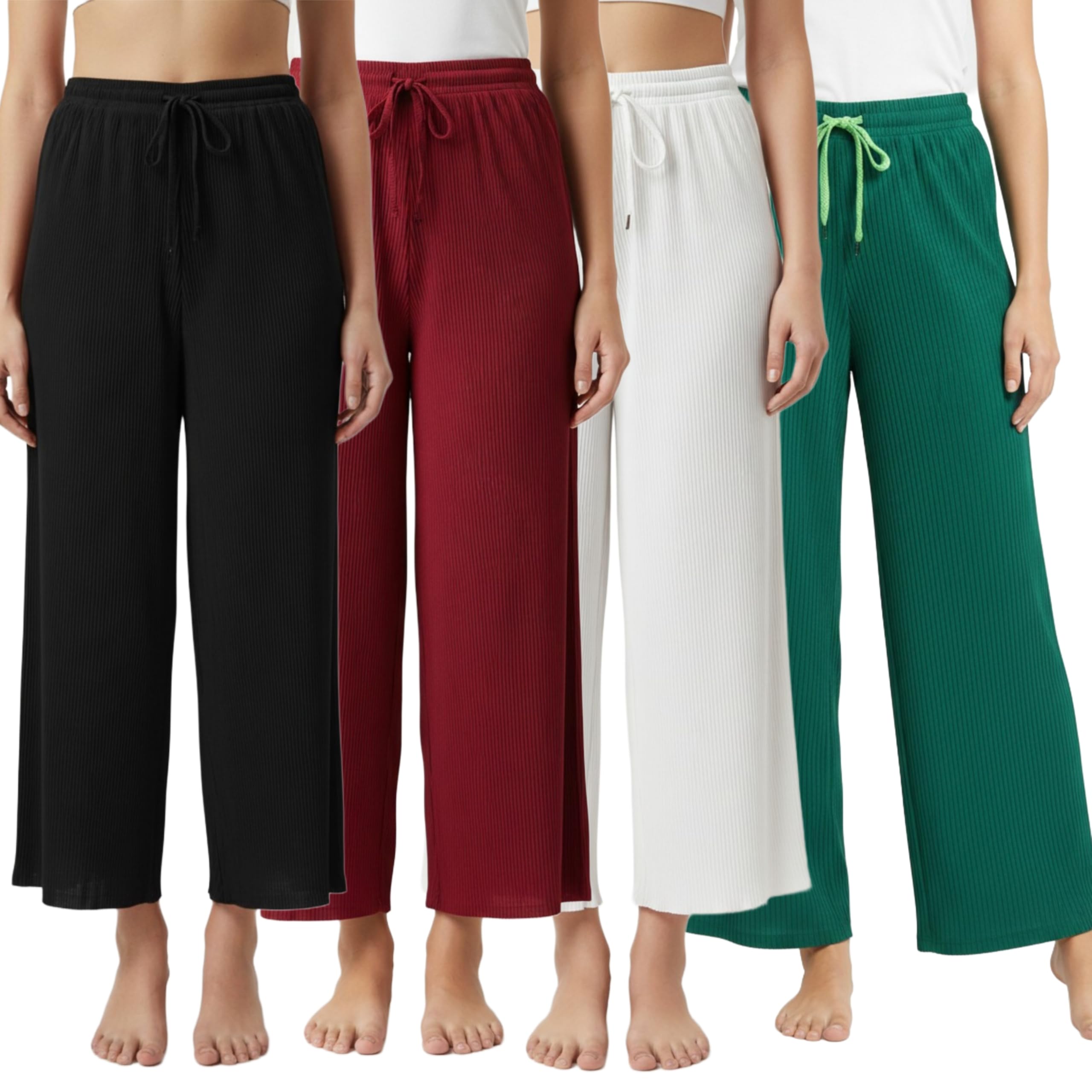 Trendz Women's and Girls Cotton Blend Regular Fit Palazzo Pants | Set of 4-image-13