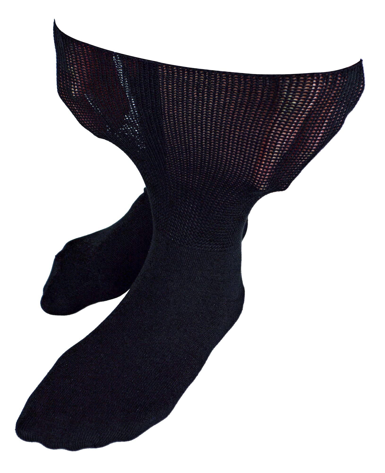 Sock Snob Unisex Black Dr. Socks Extra Wide Bamboo Oedema Socks