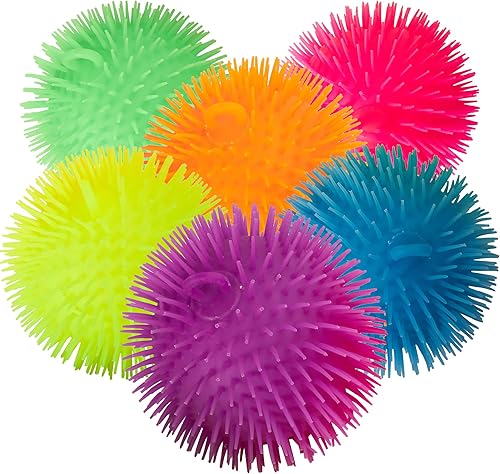 Playbees Pelotas acolchadas suaves y puntiagudas, paquete de 6, juguete sensorial para aliviar el estrés de 5.5 pulgadas, colores surtidos, niños y