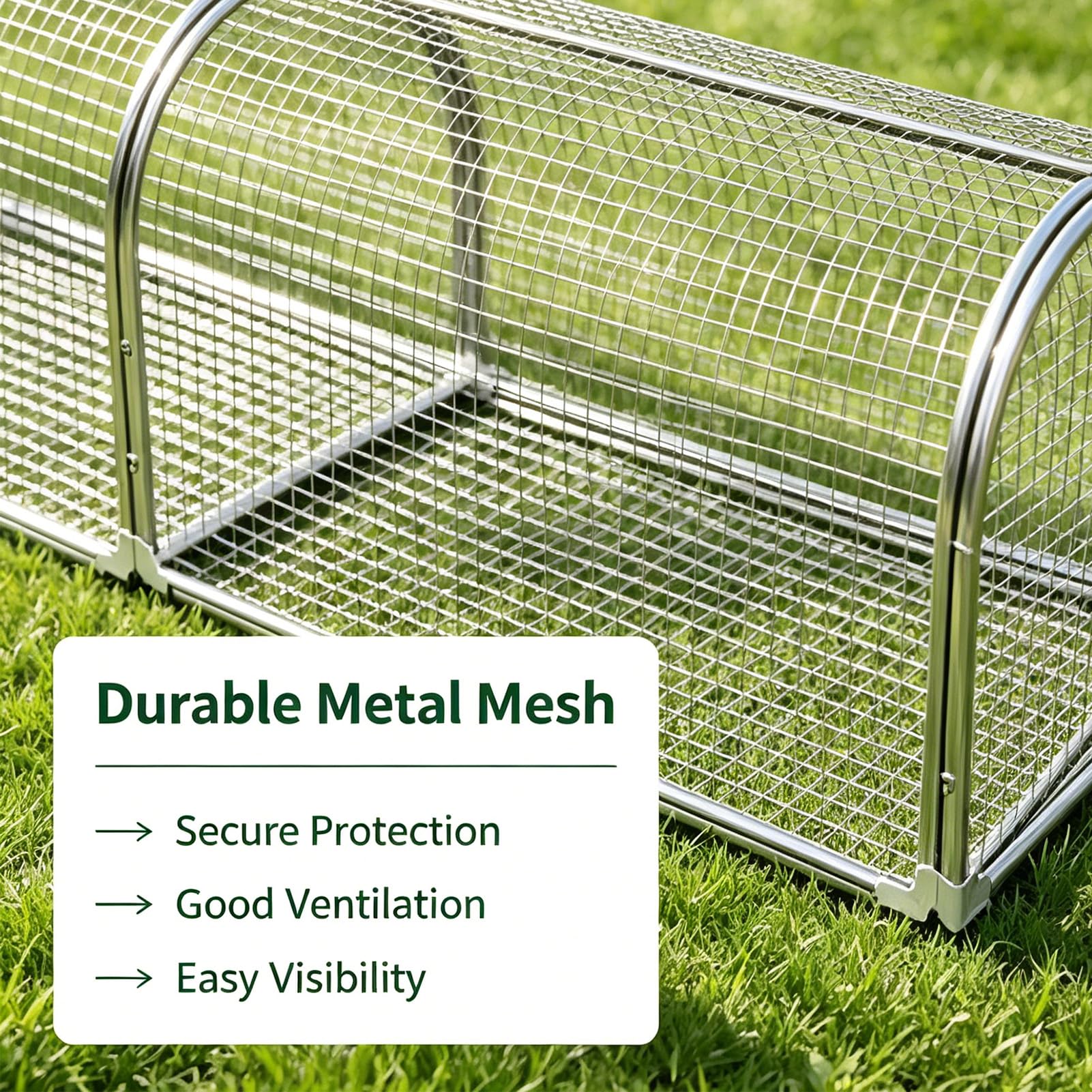 Túnel Exterior Plegable para gallineros, para gallinas, Patos y Conejos | Metal, extensión, Recinto para aves al aire libre, portátil, Instalación rápida, Conectar y desconectar libremente