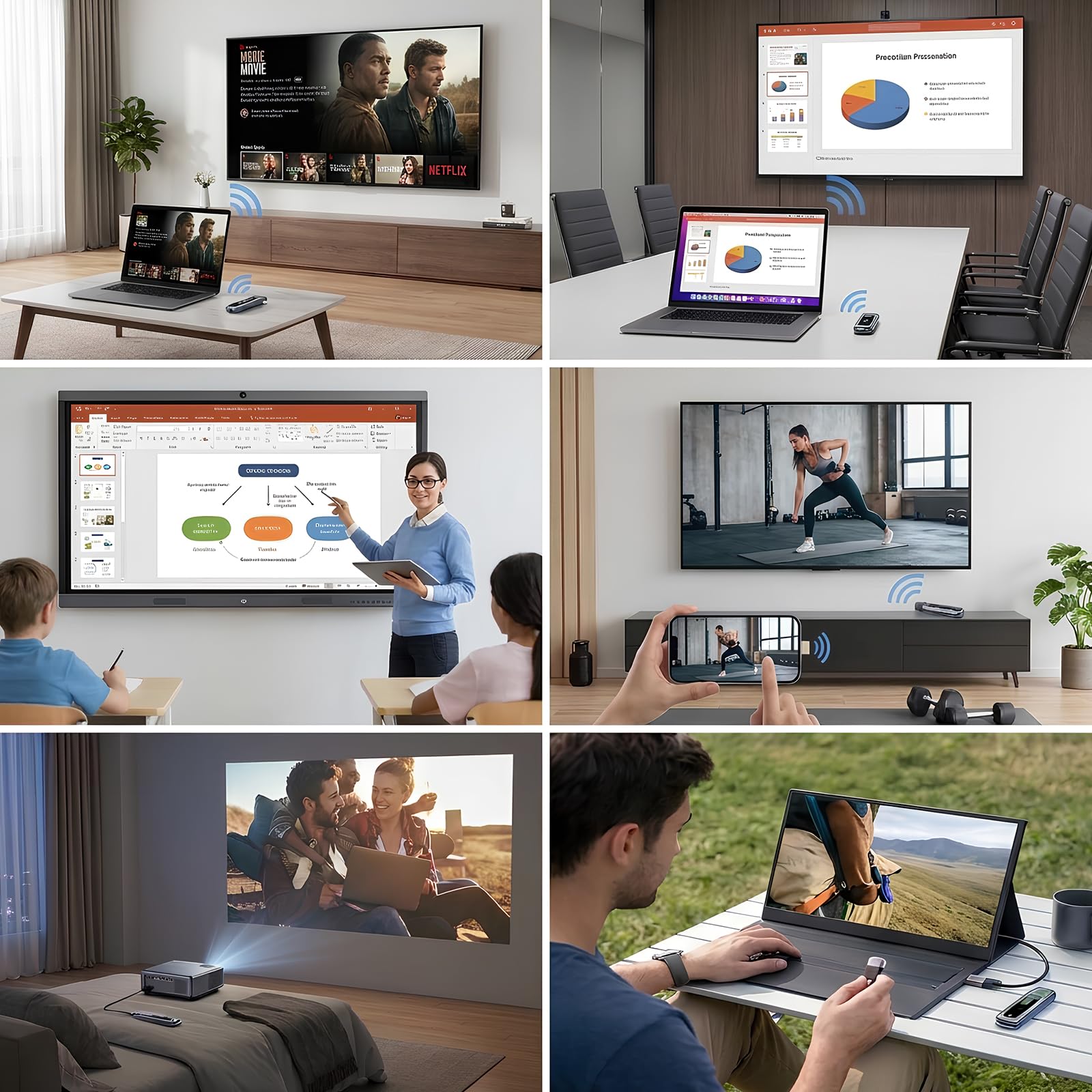 2026Trasmettitore e ricevitore HDMI wireless aggiornati, doppia banda 5,8G+2,4G, ingresso e uscita 4K, kit estensore plug & play con bassa latenza per video e audio da PC/proiettore/TV Box