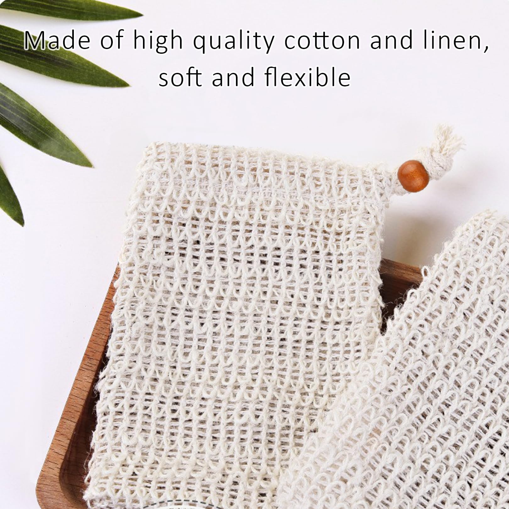 Bolsas de jabón de sisal natural orgánico, duraderas y seguras para jabón sólido con cordón