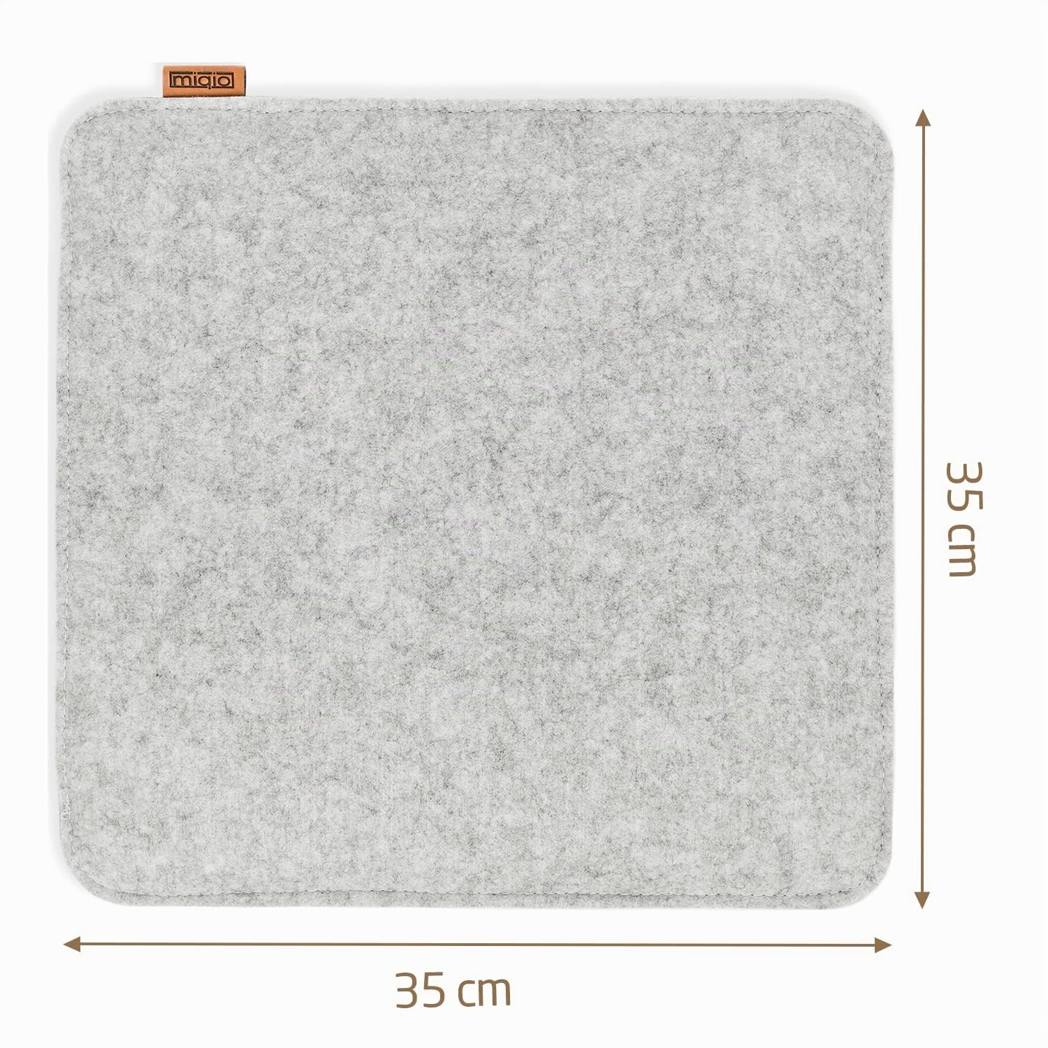 Miqio Design Coussins d'assise rectangulaires en Feutre 35x35 cm | Lot de 4 | Coussins de Chaise lavables antidérapants | Coussins de Jardin et de Banc Confortables