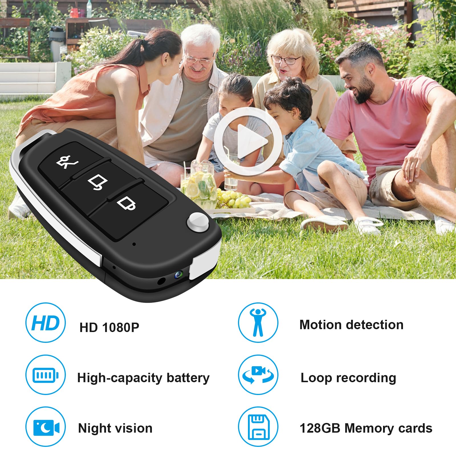 Mini BodyCam, 1080P HD Tragbare Kleine Kamera, MiniBody Kamera mit Nachtsicht/Bewegungsmelder Eingebautem Akku für Meetings/Outdoor-Aktivitäten