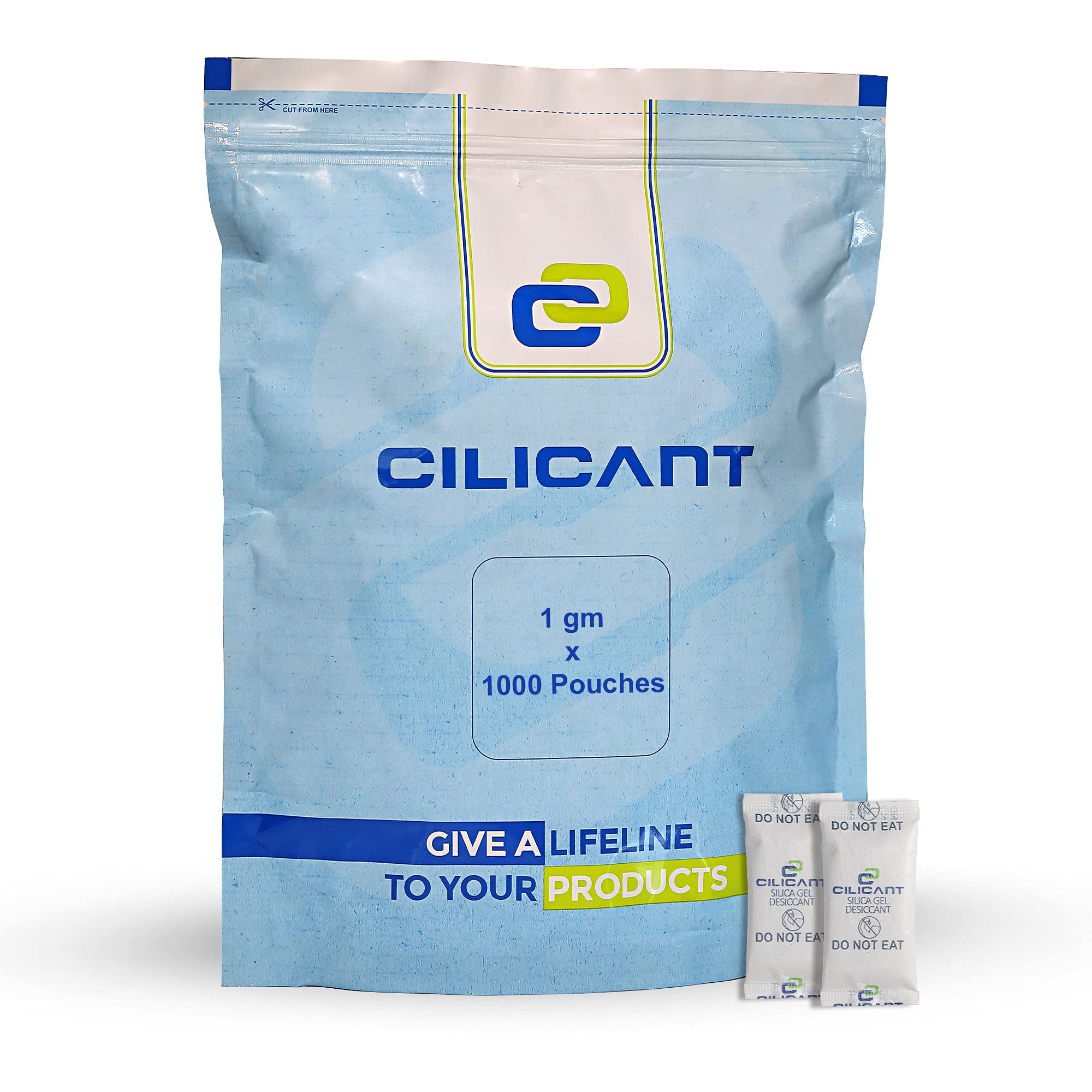 CILICAnT 1 gm Silica Gel Packet Highly Moisture Absorbing White Pure Silica Gel, Non-toxic Desiccant Damp Dehumidifier for Camera Toolbox Jewellery Clothes Storage Leather Bags 1gm x 300 Packets