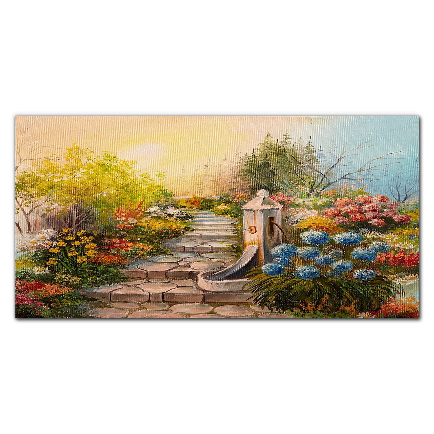 Dosseret en verre trempé 100x50cm protection cuisine murale fleurs arbre soleil Coloray