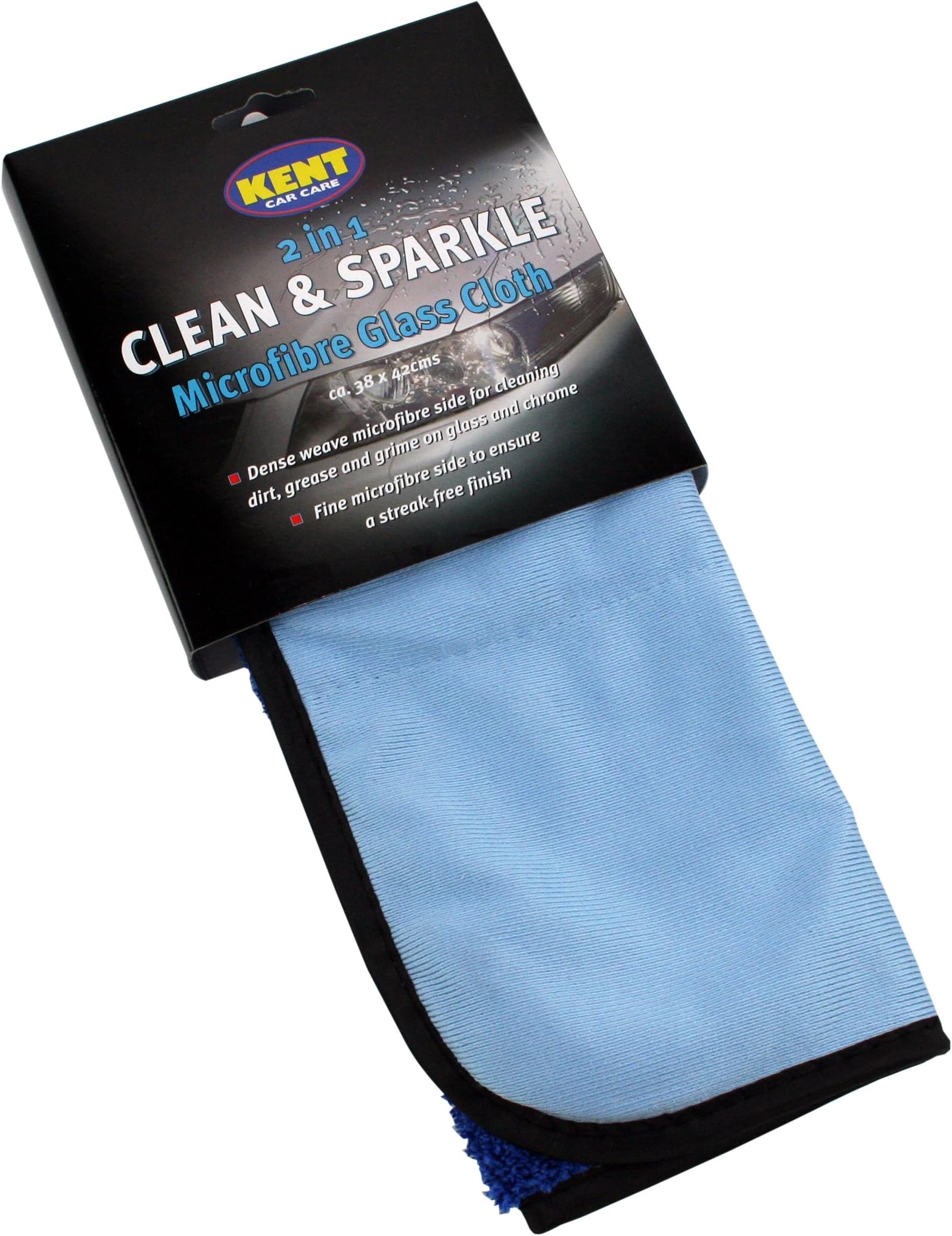 Kent Car Care Kent Q6950 2-In-1 Clean And Sparkle Microfibre Glass Cloth