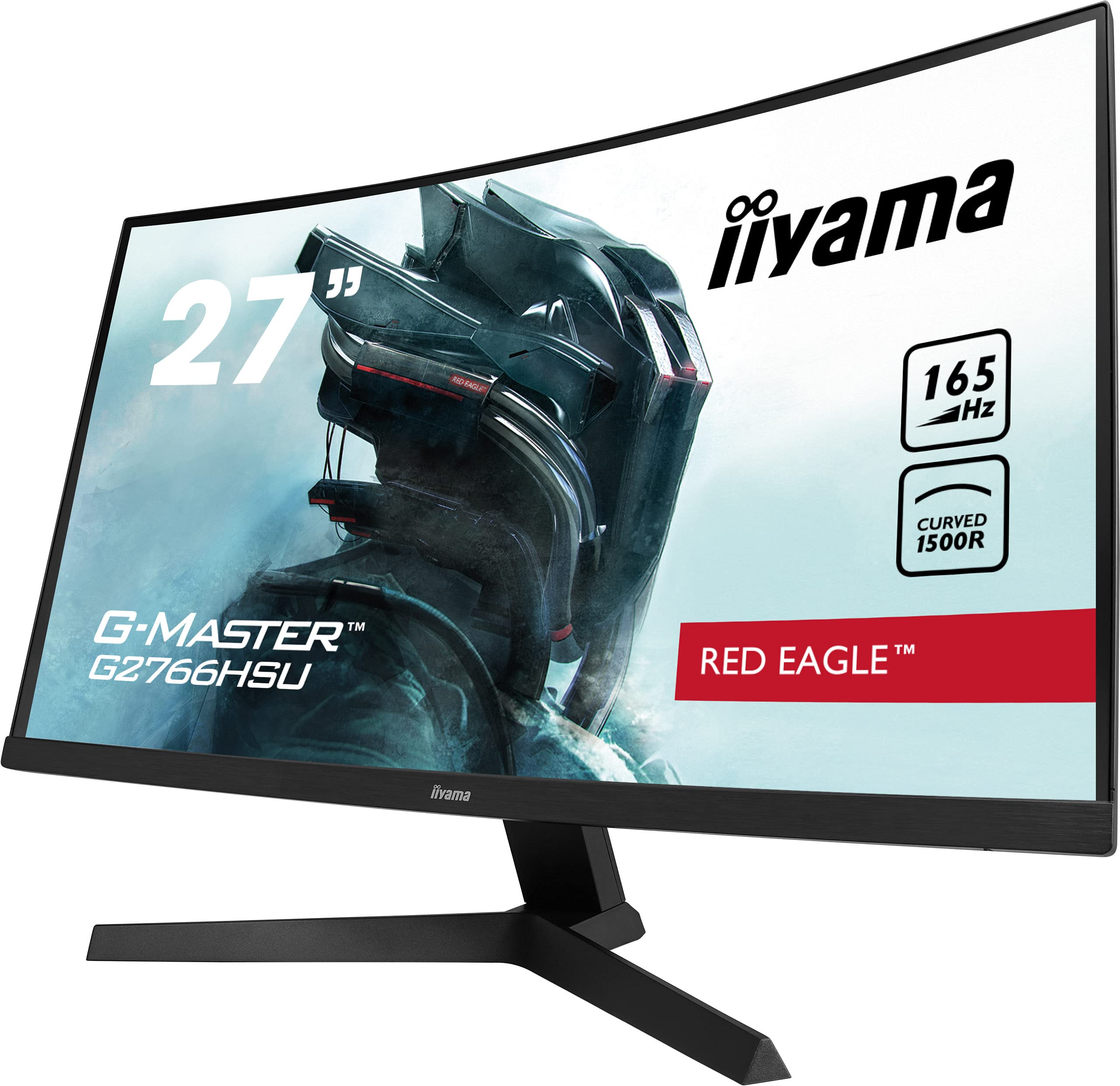 iiyama Ecran 27" G-Master Red Eagle G2766HSU-B1, VA Curved, FHD@165Hz, FreeSync, HDMI/DP/USB HUB, 1ms, Haut-parleurs, Black Tuner