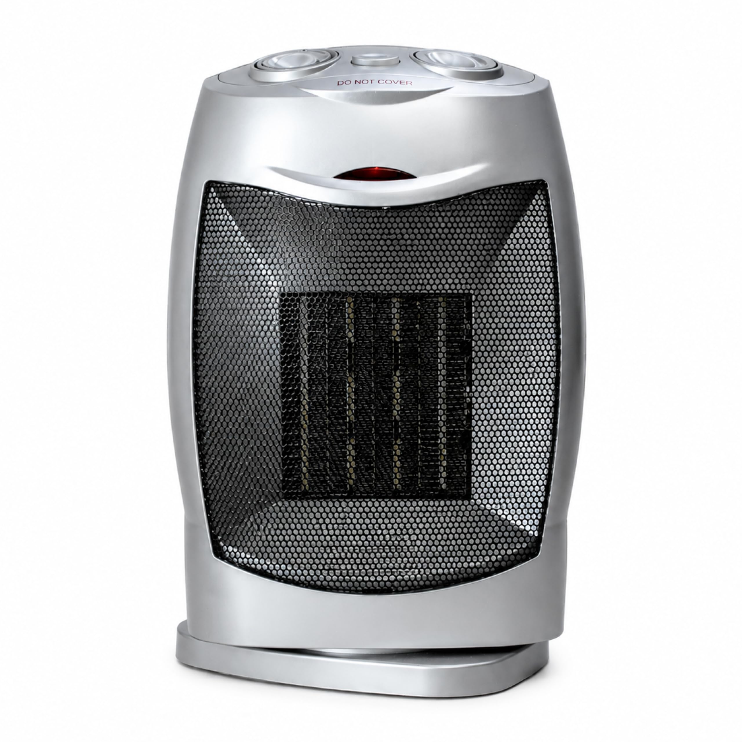 STATUS Oscillating Ceramic PTC Fan Heater 1500 W, Silver Portable Heater with 2 Heat Settings + Fan Only Mode, Adjustable Thermostat, Safety Cut‑Off, (CFH‑1500W1PKB6)
