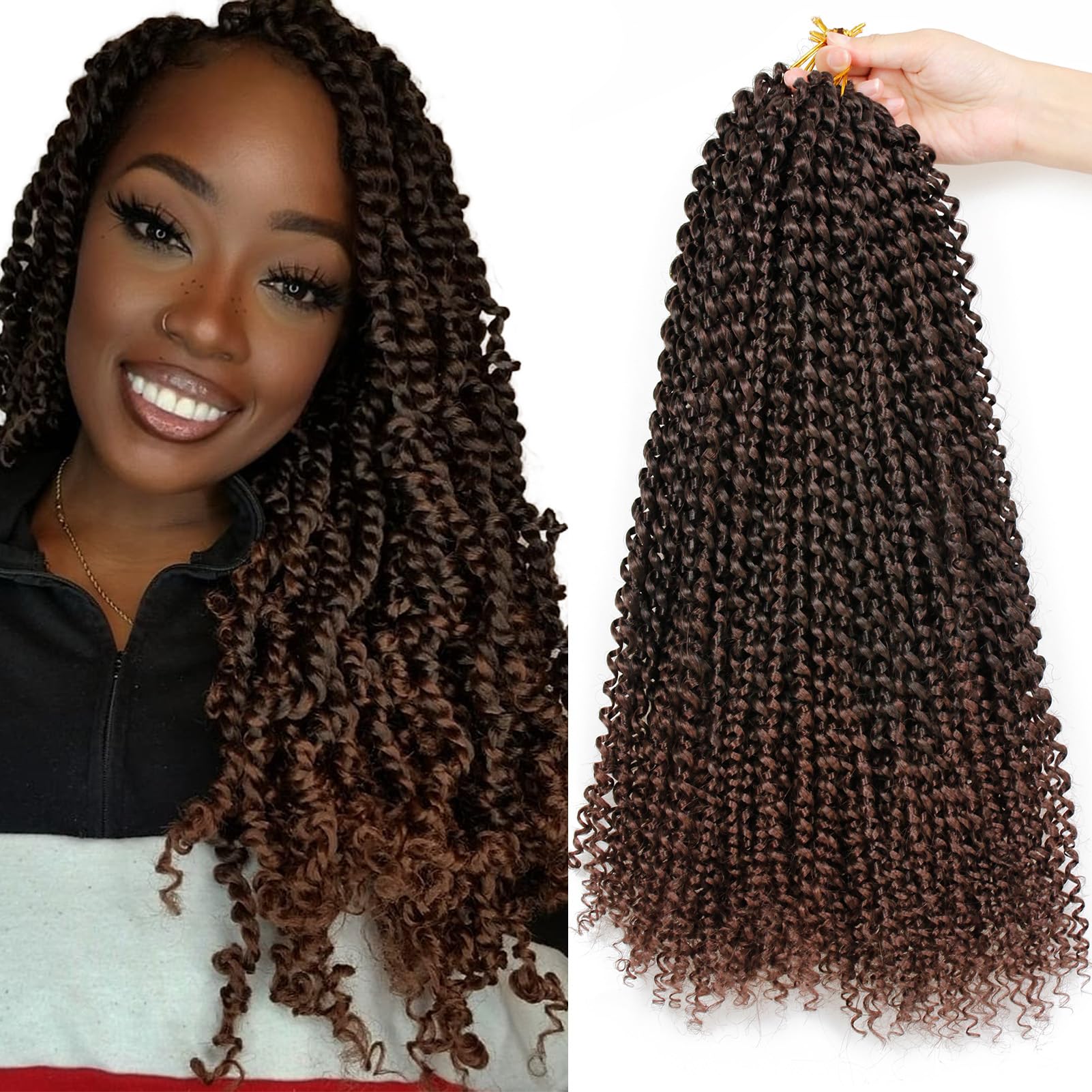 Amazon.com : Dorsanee Ombre Chocolate Brown Passion Twist Hair 18