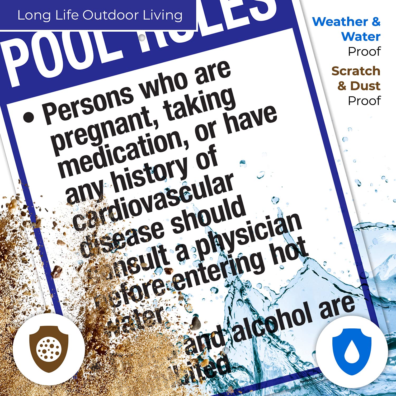 Oklahoma Pool Rules Sign, Complies with State of Oklahoma Pool Safety Code, 18x24 Inches, 55 mil Thick HDPS (high Density polystyrene), Made in USA