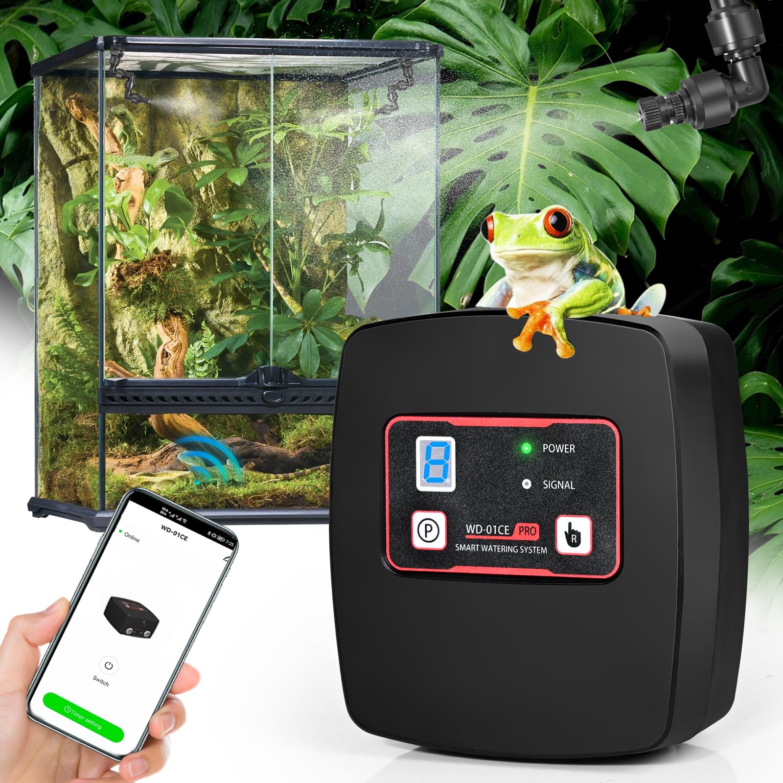 Inteligentny system nawadniania terrarium inteligentny system zraszania terrarium, nawilżacz powietrza z timerem i dyszami natryskowymi