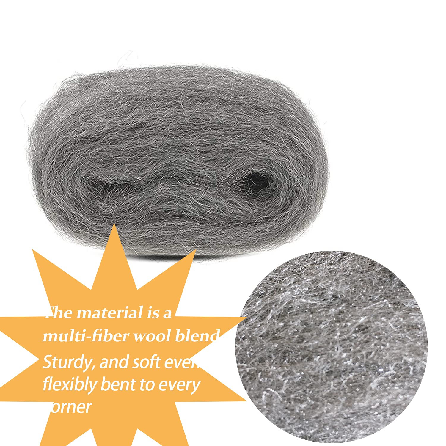Buy 2 Pack Steel Wire Wool Fill Fabric DIY Kit, Coarse Steel Wool Gap
