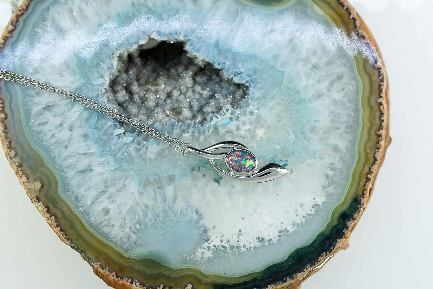 Amazon | オーストラリアトリプレットオパールネックレス - 本物