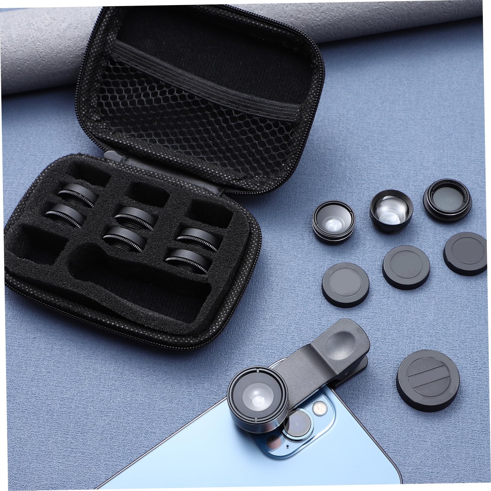 VILLCASE Kit de Lentes de Cámara para Teléfonos Móviles Lentes Ojo de Pez Gran Macro y Compatible con Smartphones y Tablets