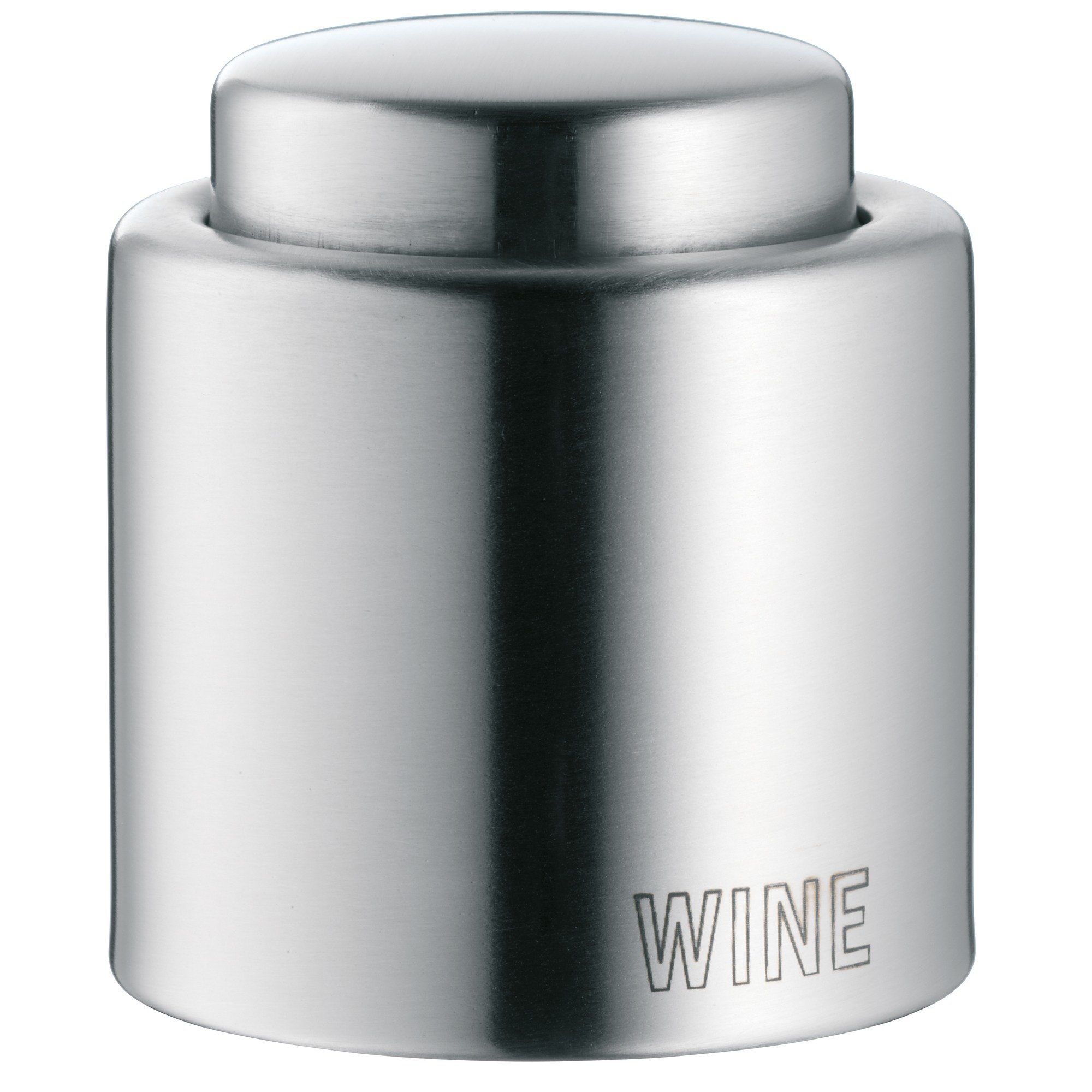 WMF Clever&More Sekt-Weinkühler Edelstahl 19,5 cm, Flaschenkühler doppelwandig, hält länger kühl & Clever&More Weinverschluss mit Aufschrift, Wein- Flaschenverschluss Ø 2,4 cm