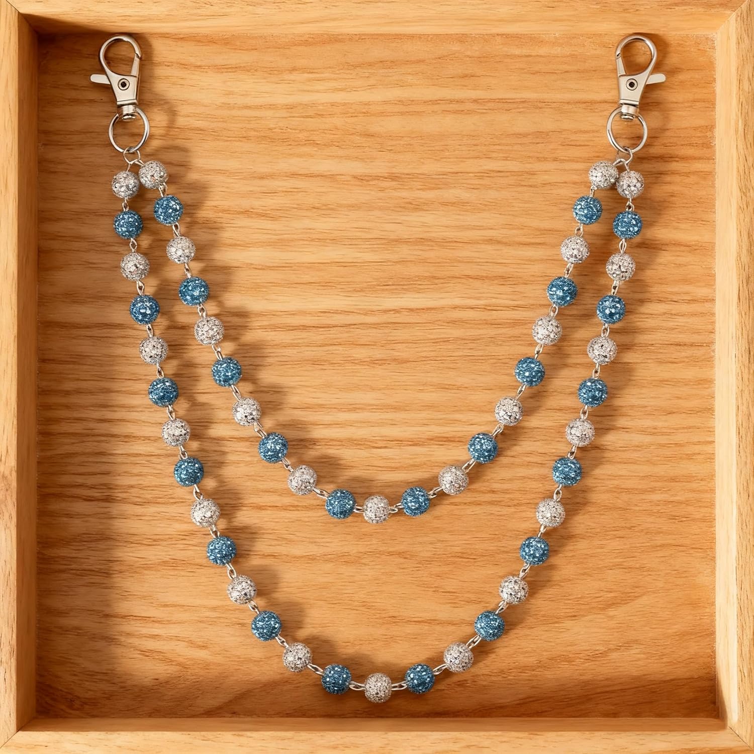 Colorful Beaded Wallet Chain，Ceramic Beads & Rhinestone Pants Jean Chain for Men Women，Boho Chic Fashion Accessory & Keychain - Image 5