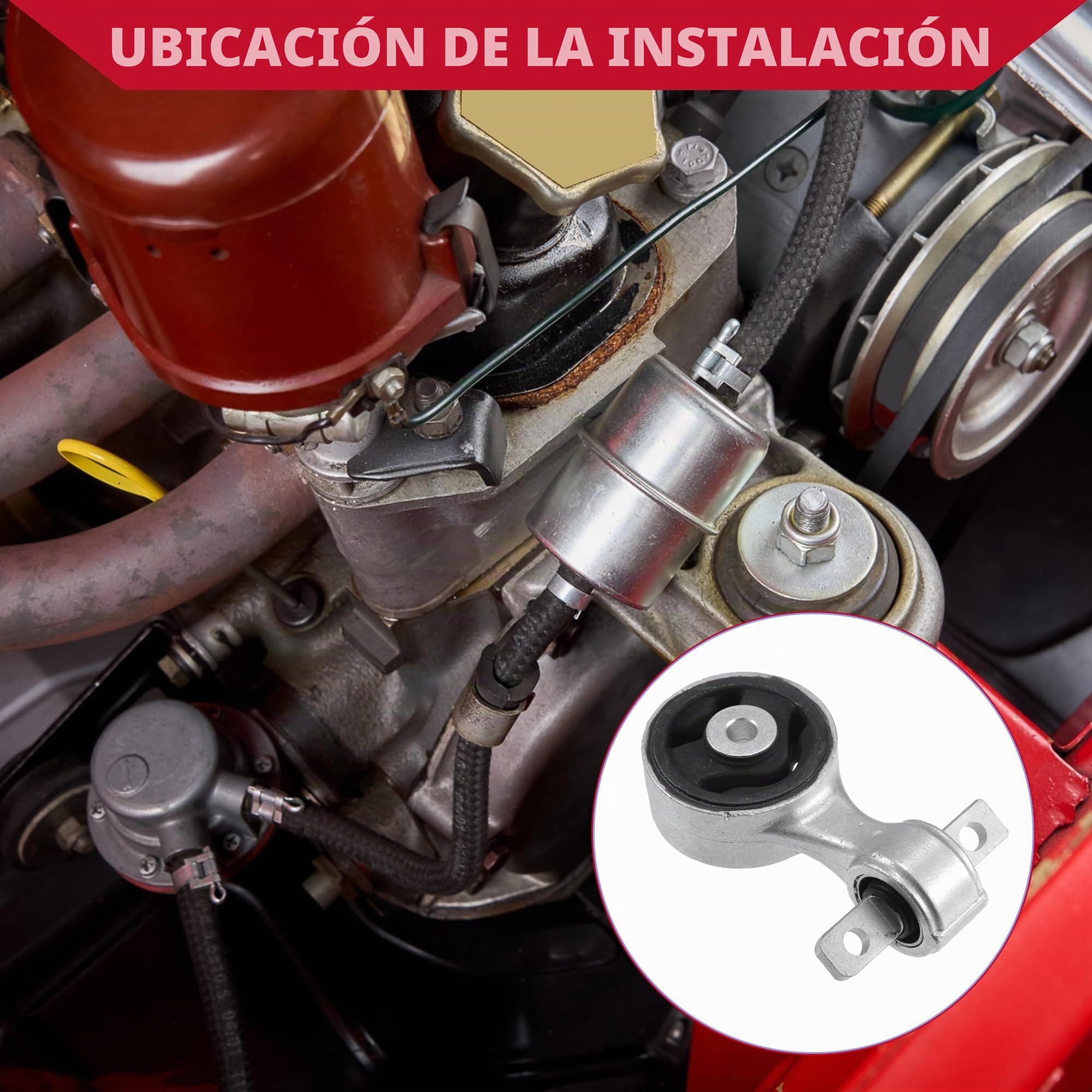 Soporte De Motor Inferior Para Honda Civic VIII Saloon 05-12 | Tambien Para Hatchback FN1 FK2 05+, OE No. 50890-Sna-A02, Material Metal Y Caucho, Color Negro Y Tono Plateado