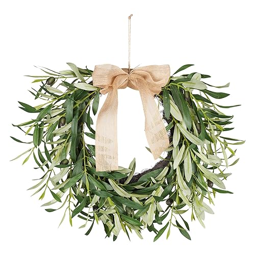 20.87 Inch Artificial Olive Wreaths for Front Door, Real Touch