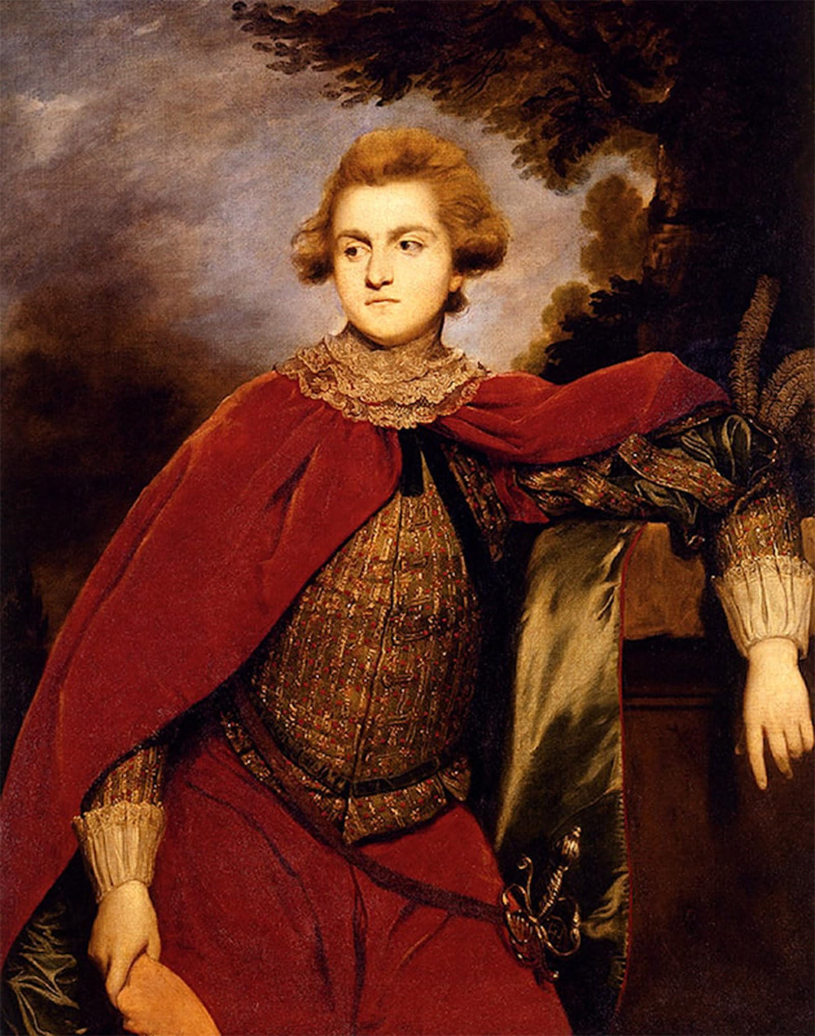 ARTXLXXBN Famous Print Painting Colorful Art Print Portrait of Robert Spencer by Joshua Reynolds Canvas Art Decorations for Home Decor 60x90cm