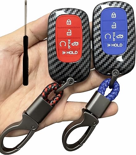 Funda de goma ABS para llavero compatible con Honda Accord Civic HR-V CR-V Pilot Sport SI EX EX-L Touring 2022 2023 2024 (2 unidades, negrorojo,
