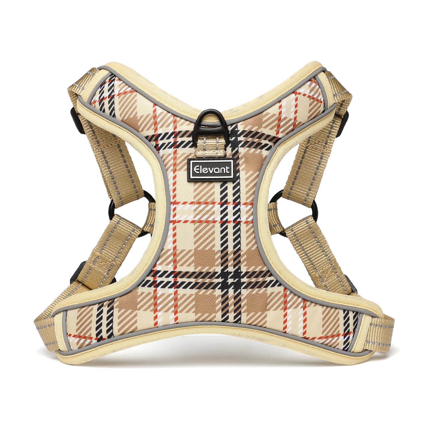 Elevant Harnais Chien Anti Traction Réglable, Step-in Harnais pour Chiens Réfléchissant Respirant Confort Doux Gilet Rembourré pour Petite, Moyenne et Grande Chiens (XS, Beige Marron)