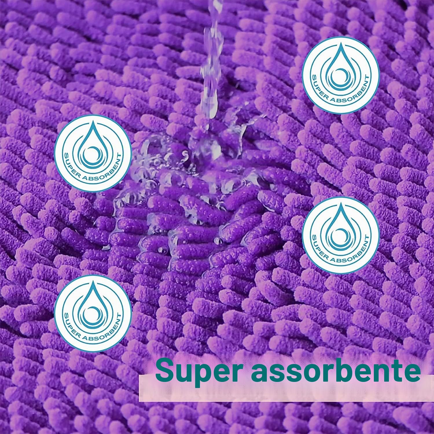 RUN HELIX Set di 3 tappetini da bagno per il bagno, antiscivolo, lavabili e lavabili, per doccia, vasche da bagno, decorazione per WC (viola scuro)