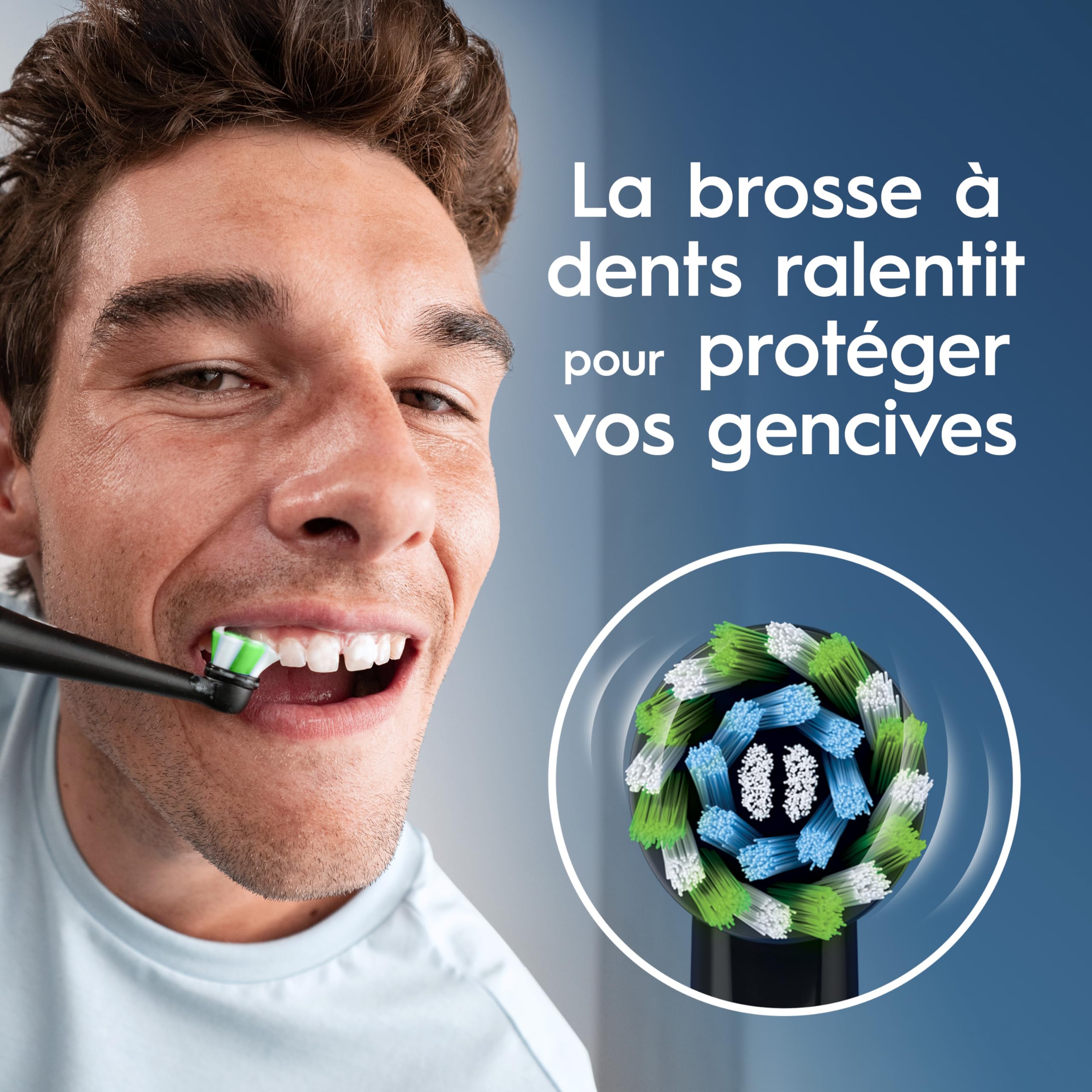 Oral-B Brosse à Dents Electrique Pro 1 avec Brossette de Rechange, Noire – 3 Modes de Nettoyage dont Douceur, Brossage avec des Oscillo-Rotations et Pulsations, Chargeur