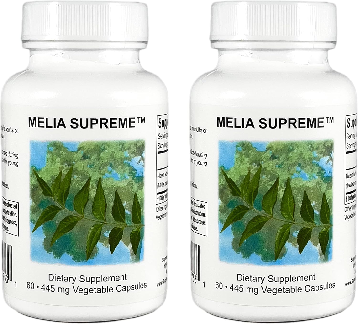 Supreme Nutrition Melia Supreme, 60 Pure Powdered Neem Leaf Vegetarian Capsules (Pack of 2)