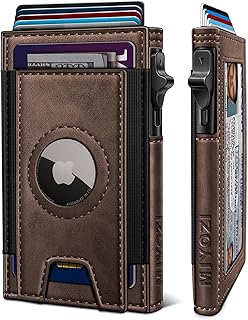 miyozi Airtag Wallet for Men, Slim Pop Up Credit Card Holder RFID Blocking Mens Minimalist wallet for 7-9 Cards ID Window, with Gift Box