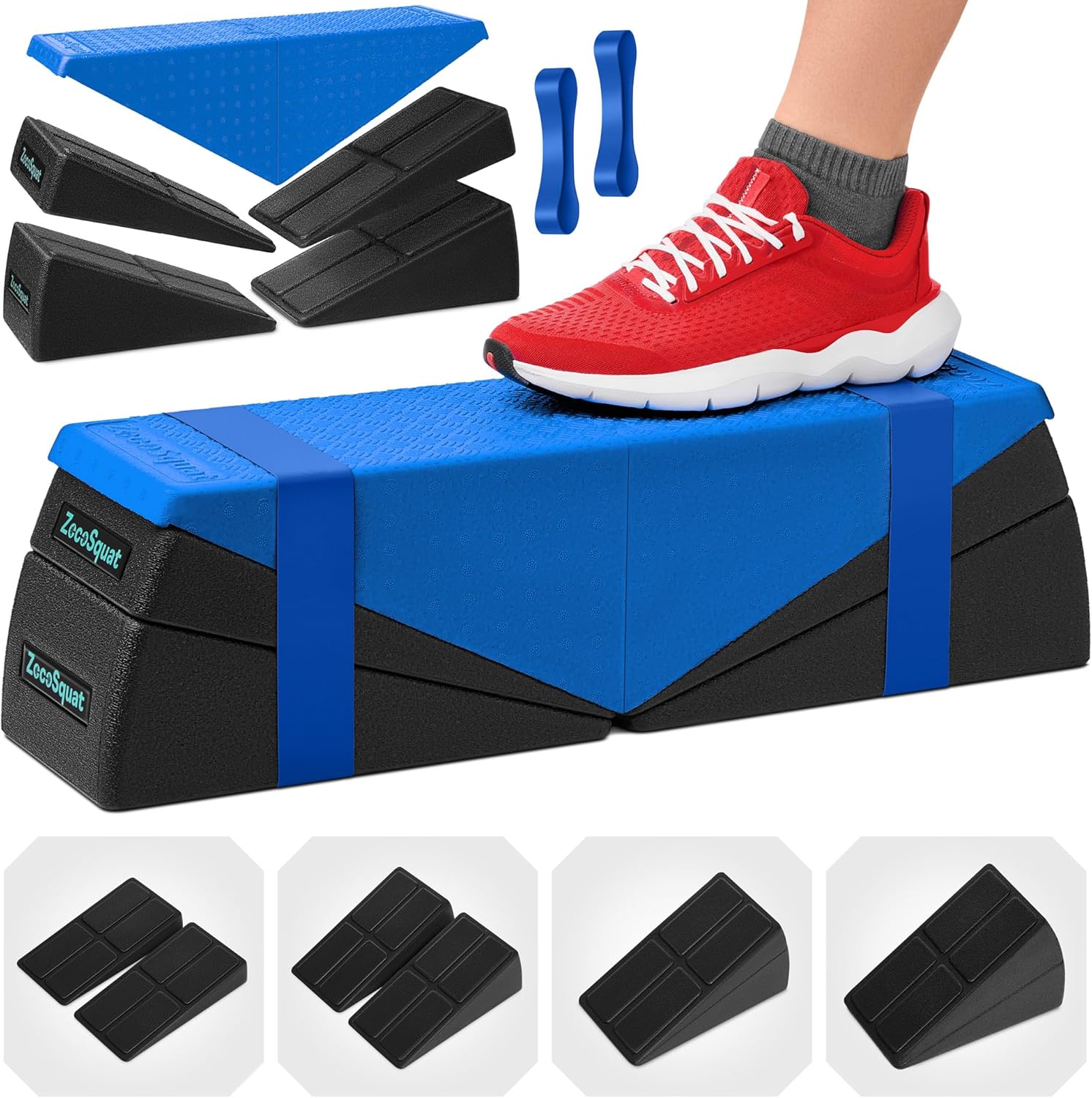 ZocoSquat Squat Wedge Set of 52x 8.5° + 2x 17° Exercise Wedges for Squats Squat Wedge Block
