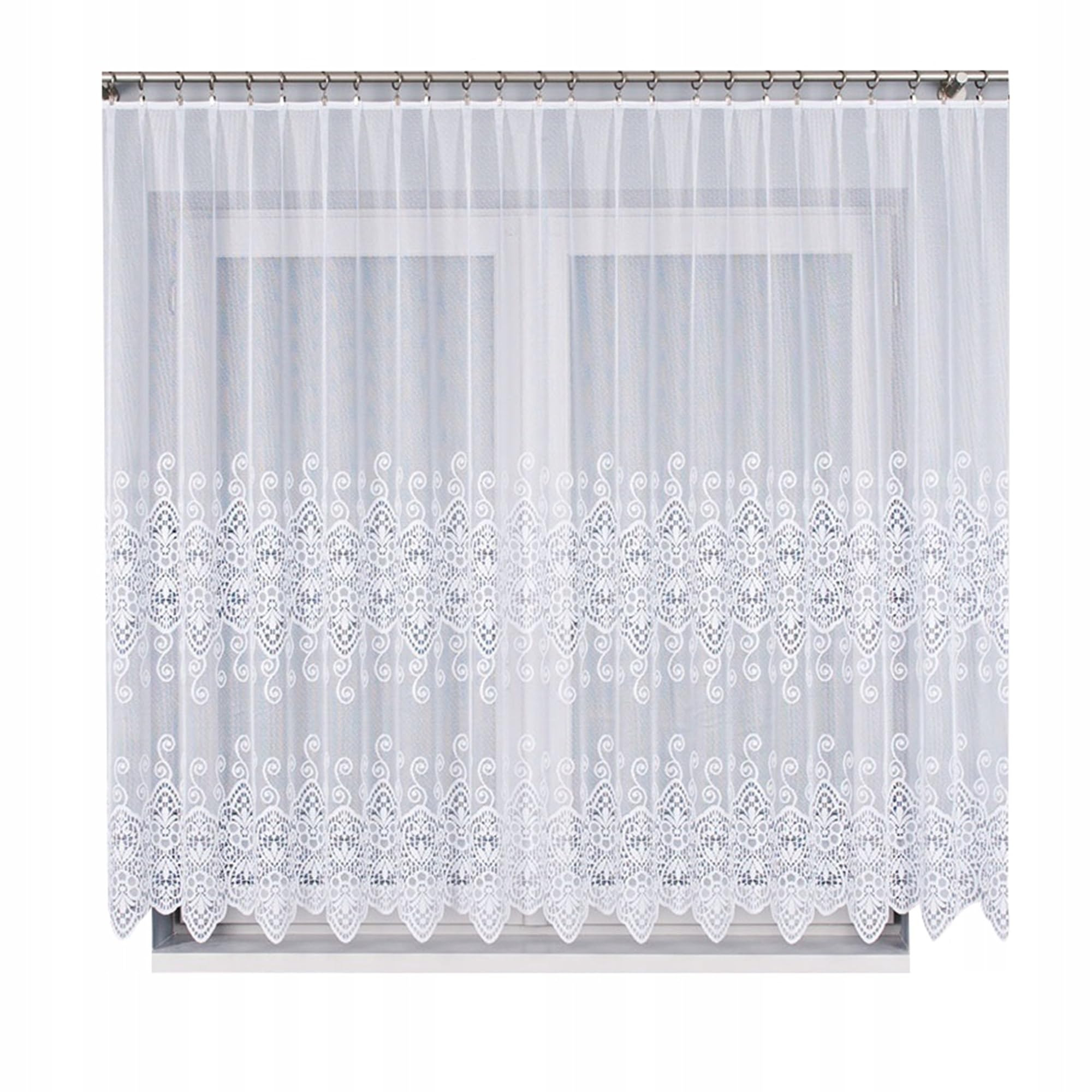 Weiß 700x150 cm (BxH) Merlot Jacquard Gardinen mit Kräuselband Kurz Lang Scheibengardine Wohnzimmer Vorhänge Fertiggardine Küchengardinen Kurzstores Stores Transparent