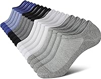 WERNIES Men's No Show Socks - Low Cut Ankle Cotton Socks with Non-Slip Grips, Sizes 6-10/11-13