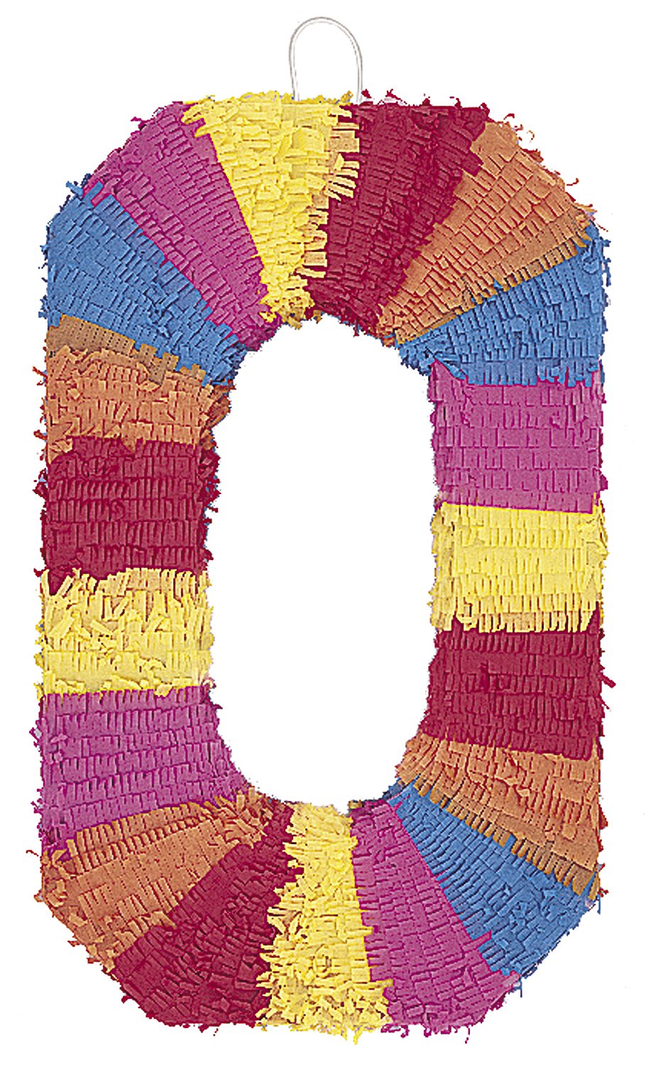 Unique Numerical 0 Pinata, 22-Inch Height, Multicolour