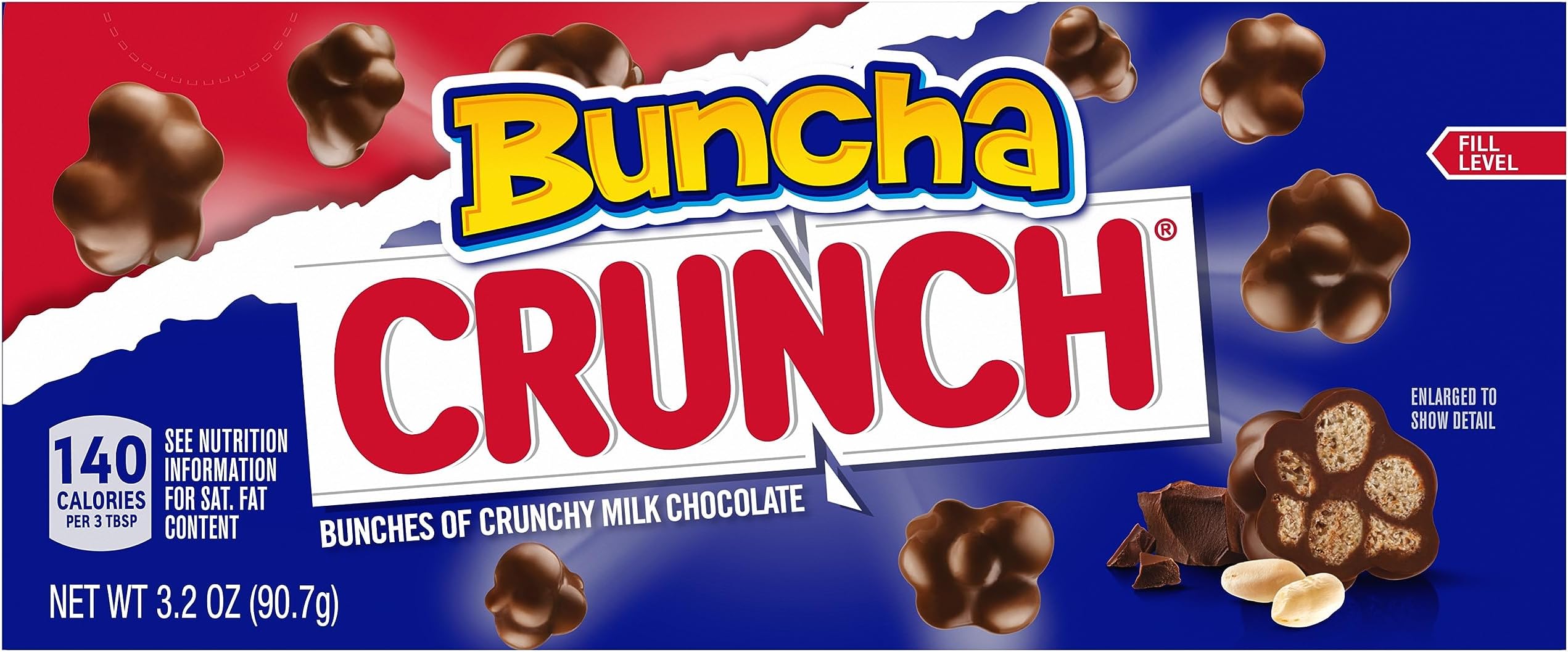 Buncha CRUNCH, Bulk 12 Pack, Milk Chocolate and Crisped Rice, Movie Theater Candy Box, 3.2 oz Each