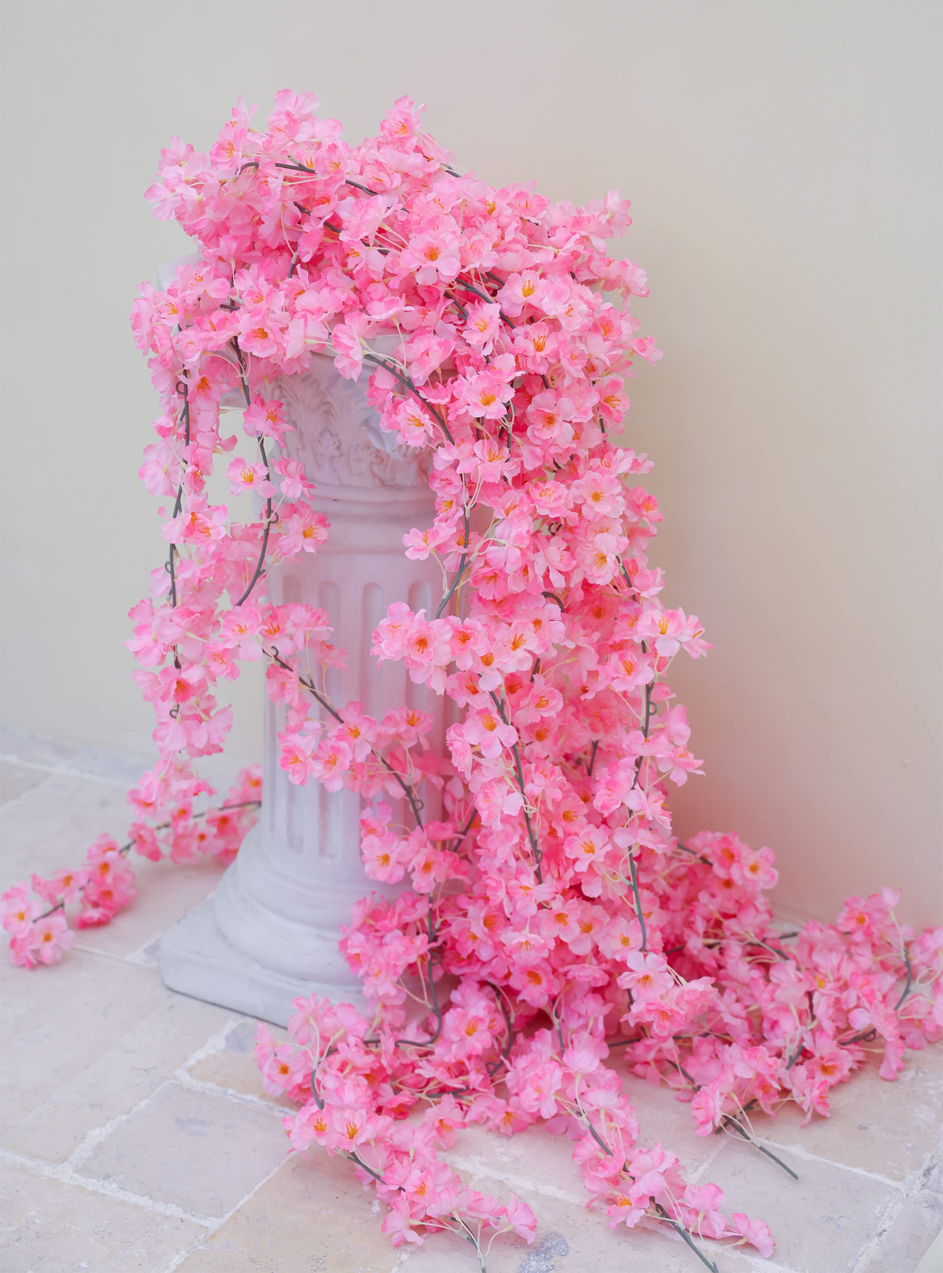 No30 Cherryblossom❀プリンセスピンク フラワーガーランド Amazon.com: PARTY JOY 8Pcs 47.2ft Artificial Cherry Blossom Flower