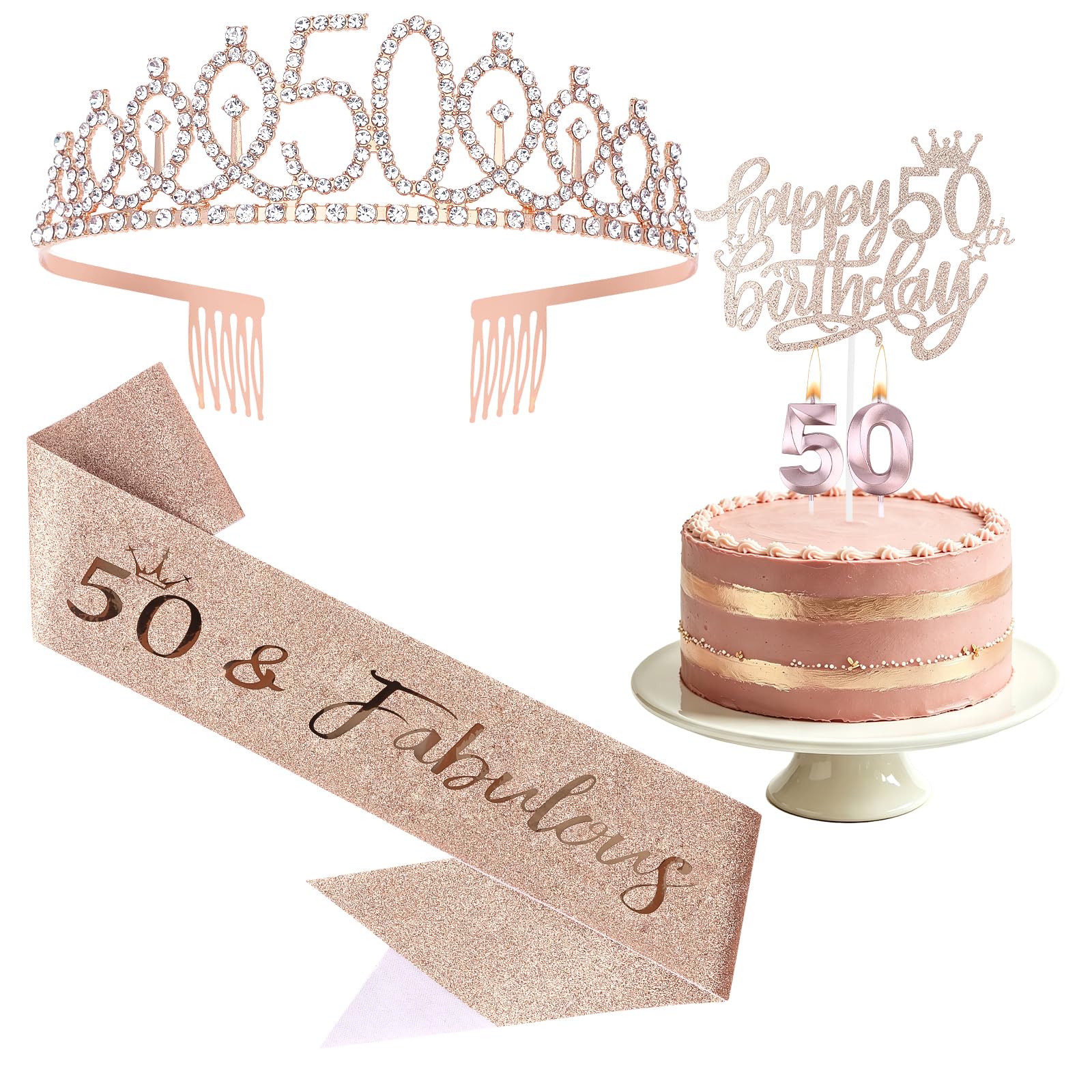 60th Birthday Sash & Tiara - Gold Crown '60 & Fabulous' -13