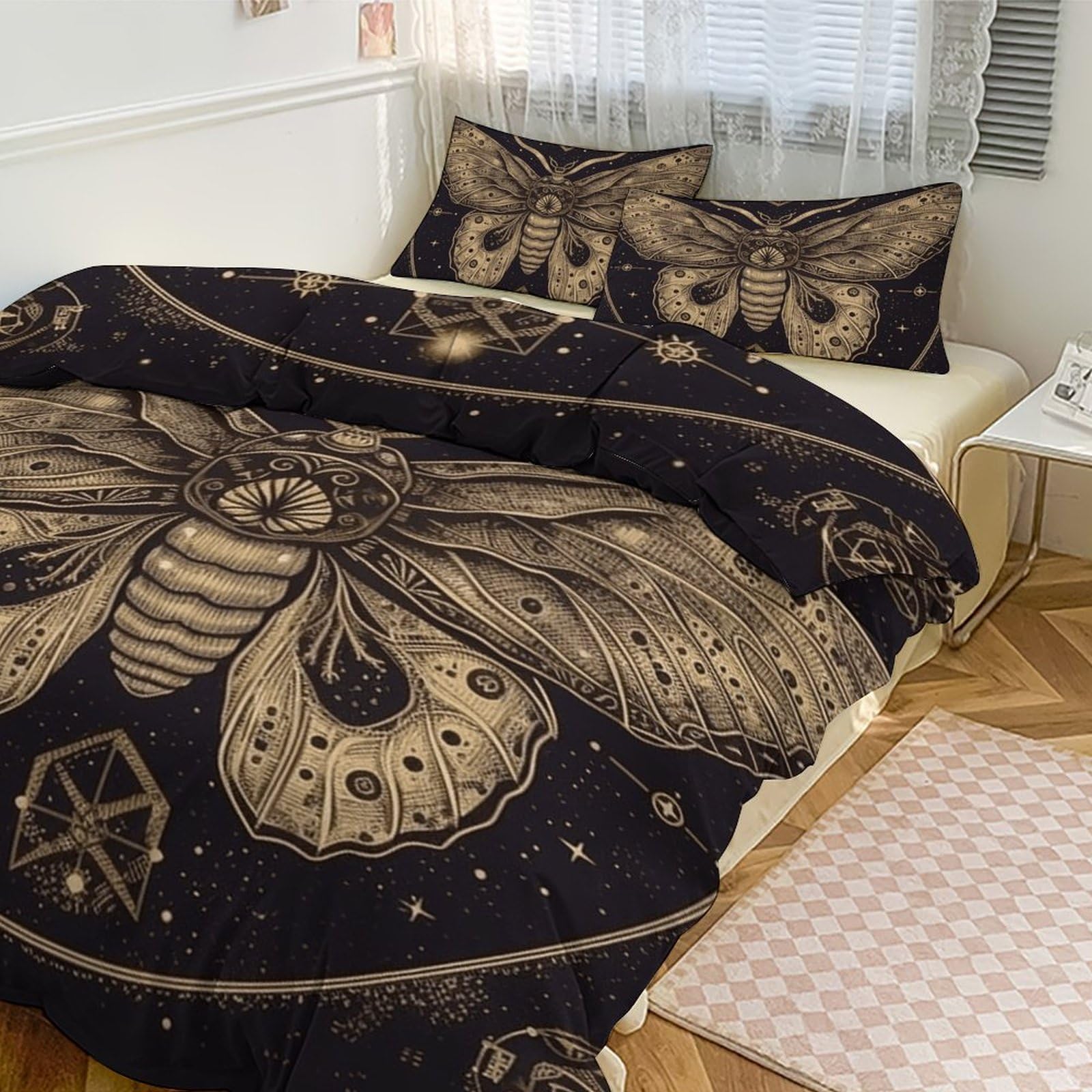 Housse de couette ultra douce grand lit parure 3 pièces chic