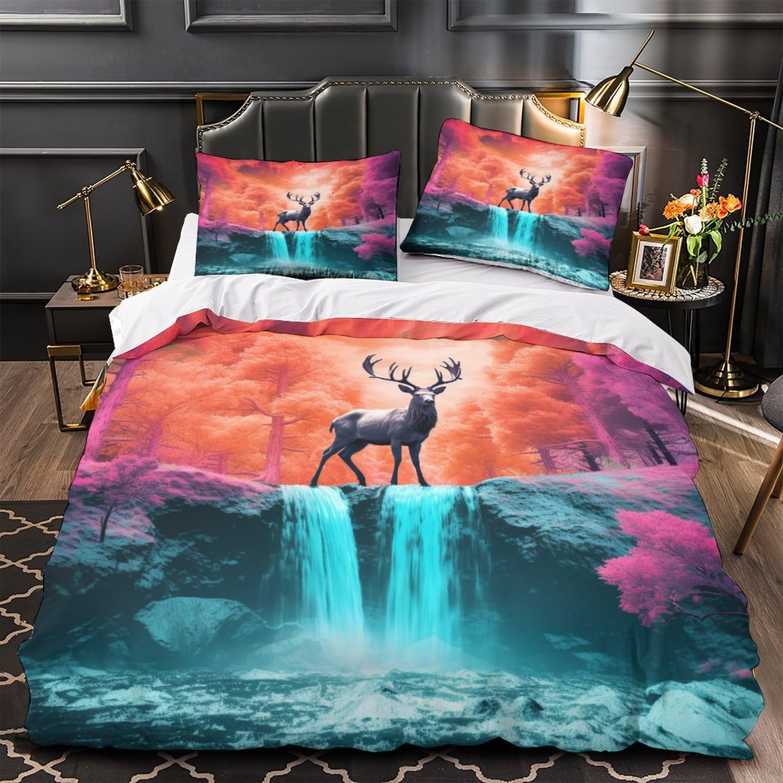 Stampato in 3D Pronipote tibetano Copertina Stampata Microfibra Disegnata Biancheria Da Letto Ipoallergenico Con 2 Federe,King（220x240cm）, Per Ragazzi Adulti