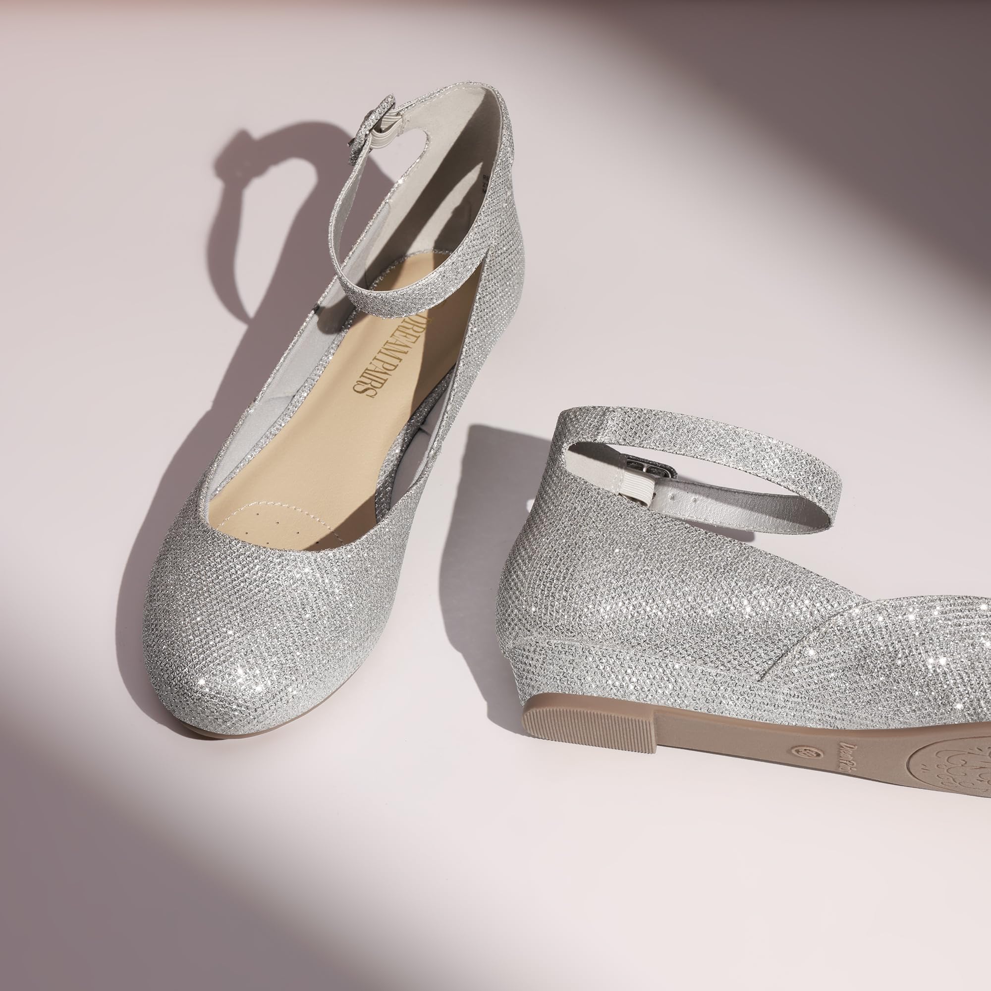 DREAM PAIRS Baleriny damskie baleriny z paskiem, baleriny damskie, eleganckie płaskie buty REVONA-E